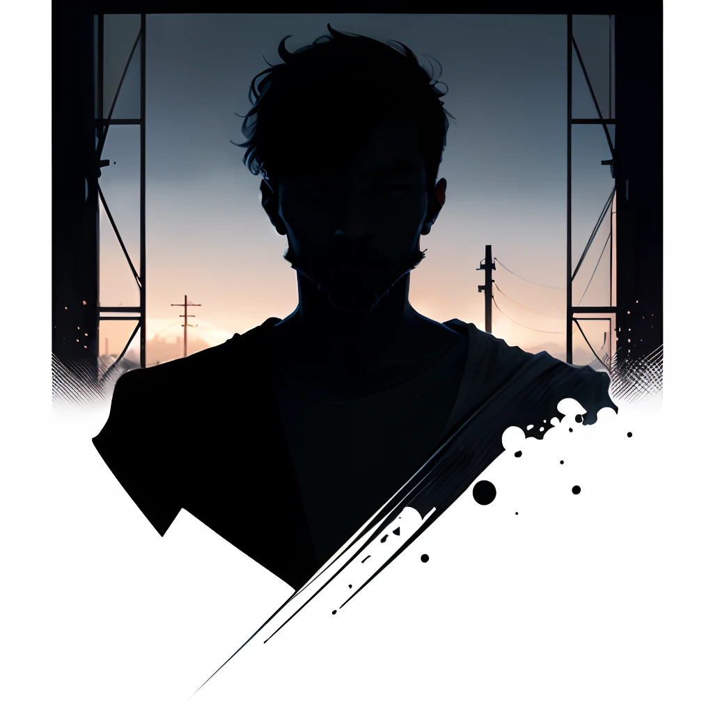 Silhouette of a cool man with a sense of cleanliness