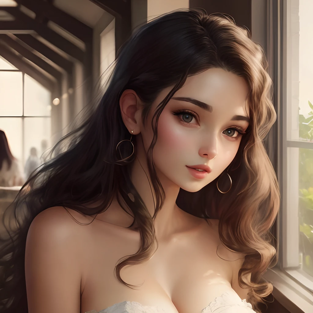 Masterpiece, best quality, high quality, very detailed CG unified 8k wallpaper, beautiful and generous 23 year old girl, delicate collarbone, sexy and charming pose, excellent texture white shirt, sky blue super shorts, high detail, dramatic, art midway --auto --s2