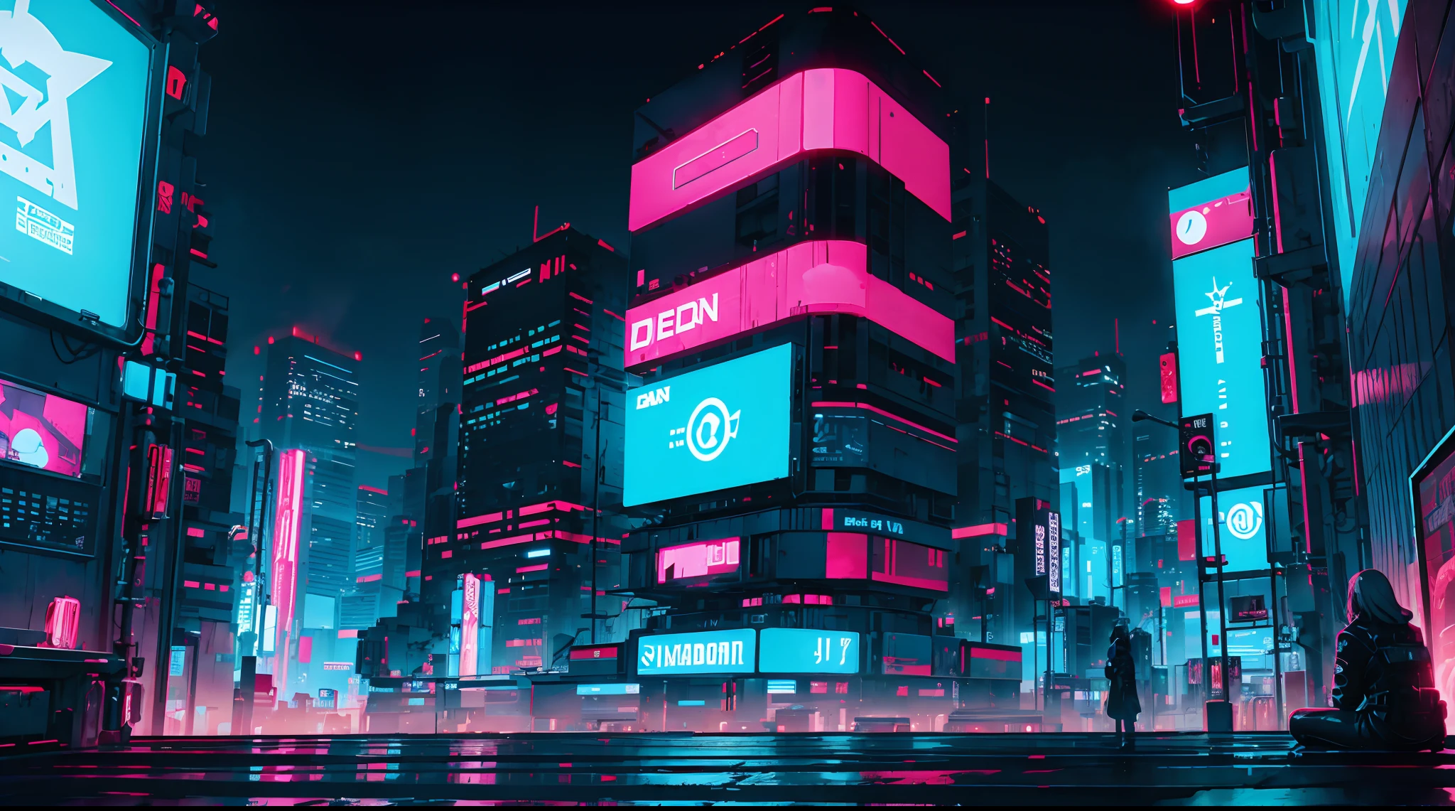 Cyberpunk neon city