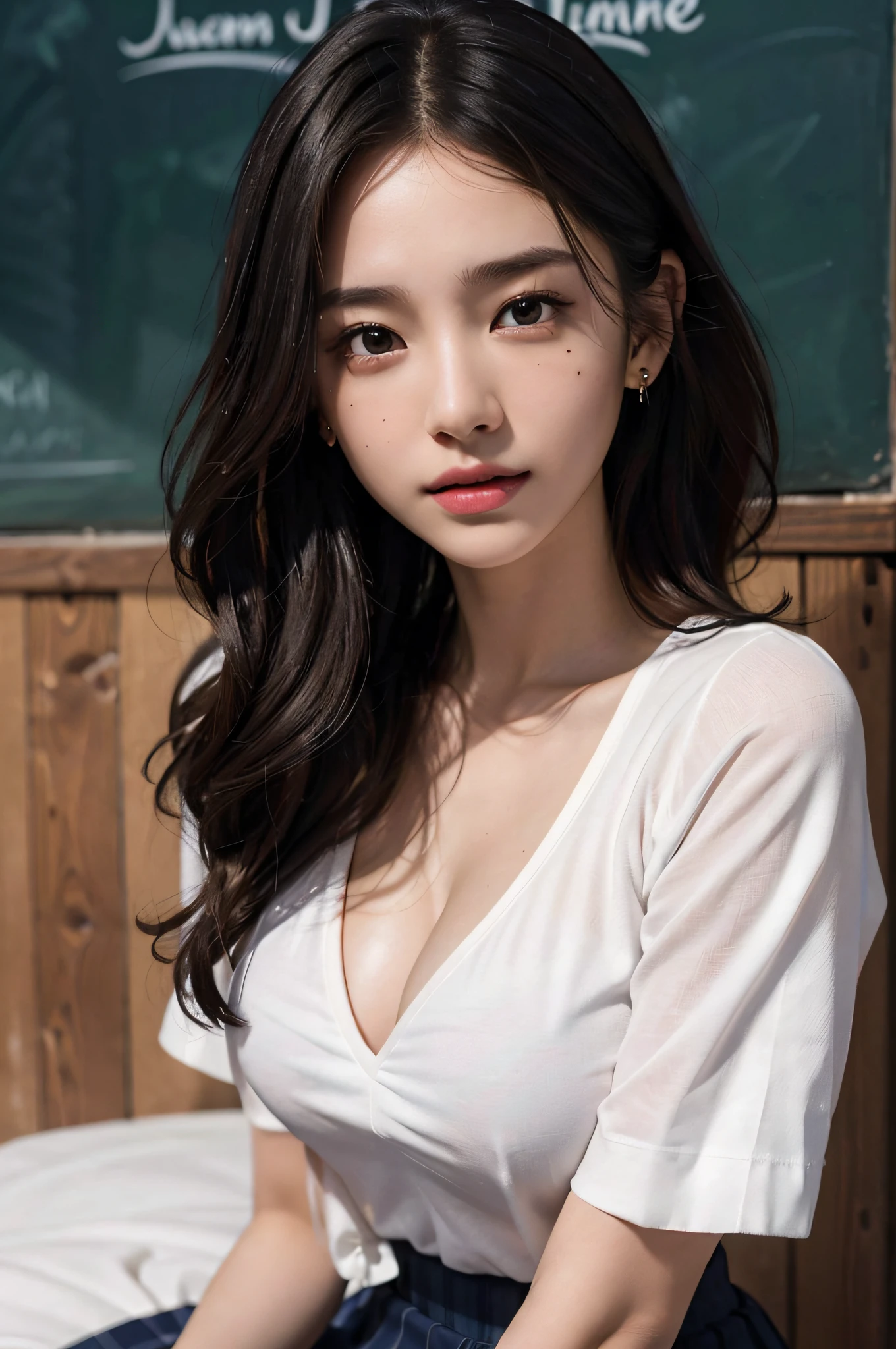 reality적인, Highly Detailed CG Integrated 8 thousand Dendenden Wallpapers, Detail, High-quality RAW color photos, professional photography, (8 thousand, RAW photos, best quality:1.2), (reality적인, reality적인: 1.37), (Long T-shirt:1.5), transcendent beauty, young and cute, european girl, glowing skin, big bust, half exposed chest, (cleavage of breasts:1.2), (fair face:1.2), (party at a fantastic club:1.3), Ergonomic, reality, realistically, (a scene from a movie:1.4),