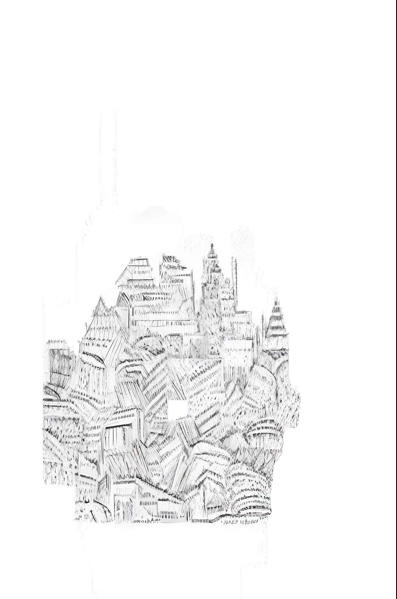 black andwhite，Line drawings，designs，darkly，with black background，deep colour