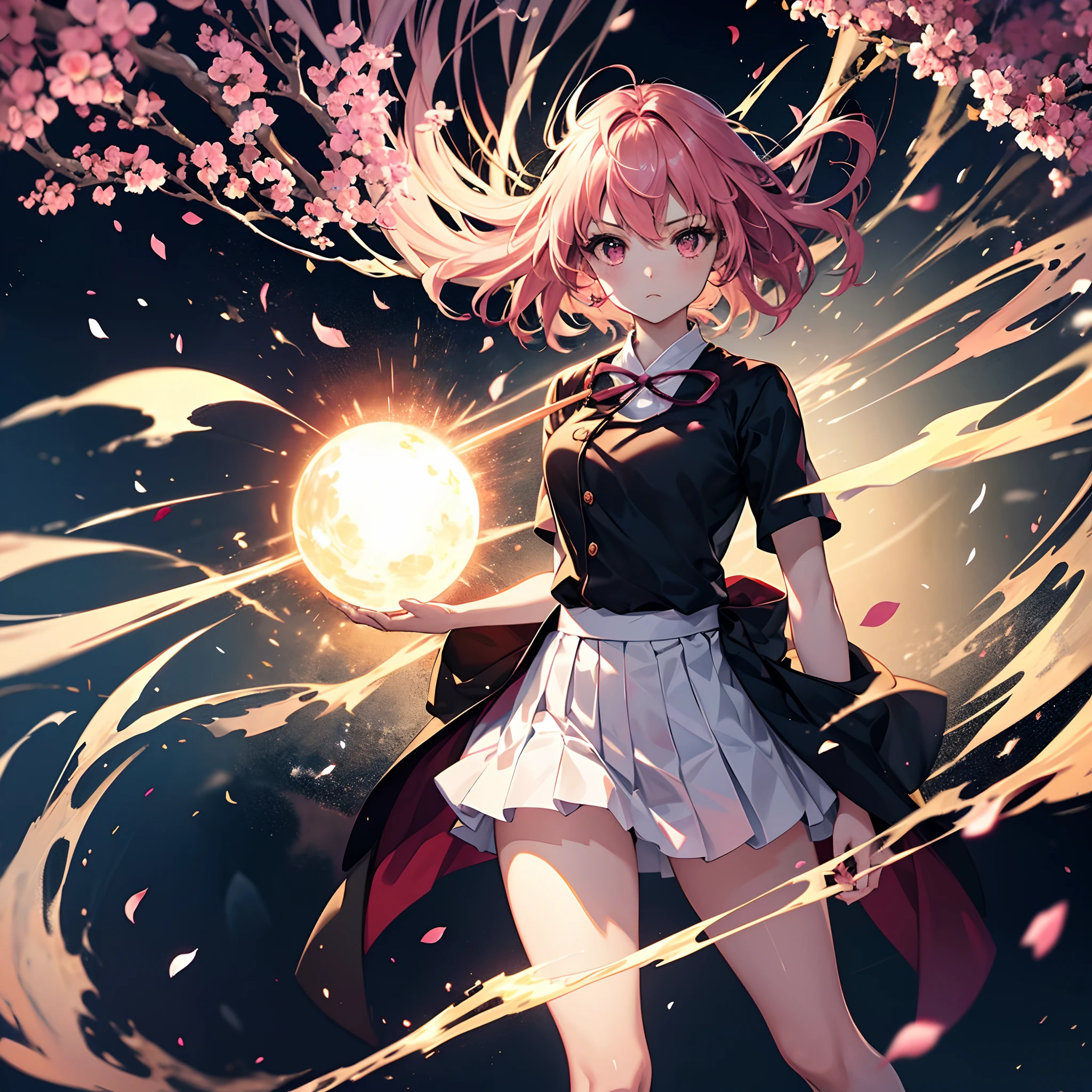 Best Quality,Ultra-detailed,stunning anime face portrait beautiful detailed eyes,Beautiful detailed glow,8k high quality detailed art,Best Shadow,(Beautiful Chibi Anime Girl 2.0),(Chibi 1.5),Solo, Simple background, Beautiful short pink hair, Beautiful detailed pink high school uniform, Full body, Standing, Highly detailed face and pink eyes, Clearly outlined, I am the bone of my sword,Steel is my body, And fire is my blood,I have created more than 1000 blades,Notice the loss,I don't even recognize the gain,With standing pain to make weapons,Wait for arrival,No regrets.This is the only way out,My whole life is,Spoke Unlimited Blade Works,Iaido Stance