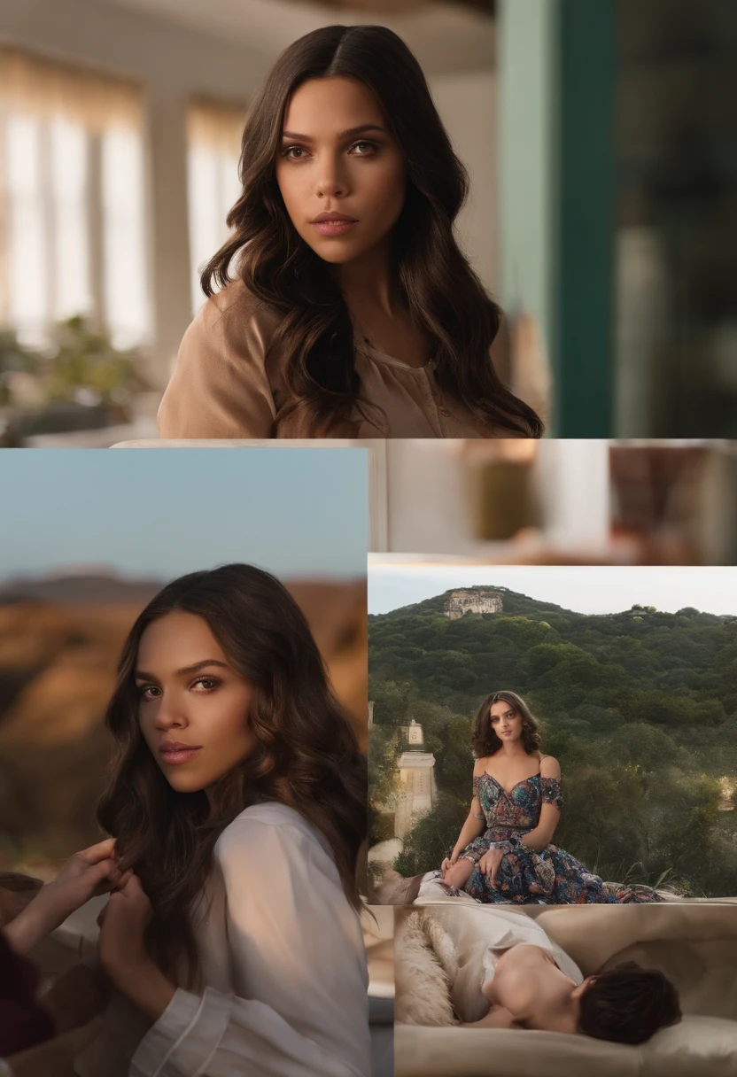 Shemale Jenna Ortega masturbates while Scarlett Johansson sees her