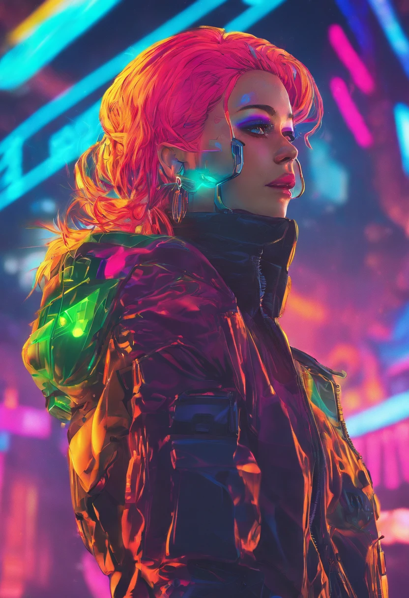 {{masterpiece}}, best quality, extremely detailed CG unity 8k wallpaper, cinematic lighting, lens flare, beautiful detail eyes, black,  side glance,  multicolor hair, colorful light, particles, heterochromia, (colorful:1.5), (colorful hair:1.5),