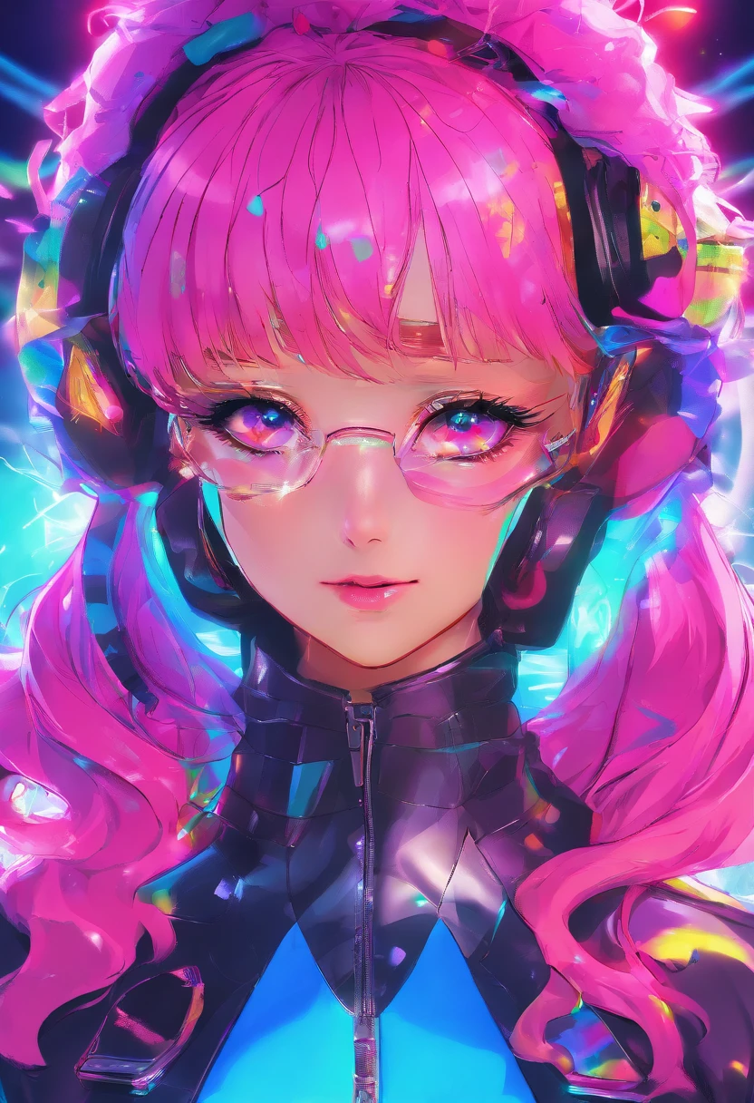 {{masterpiece}}, best quality, extremely detailed CG unity 8k wallpaper, cinematic lighting, lens flare, beautiful detail eyes, black,  side glance,  multicolor hair, colorful light, particles, heterochromia, (colorful:1.5), (colorful hair:1.5),