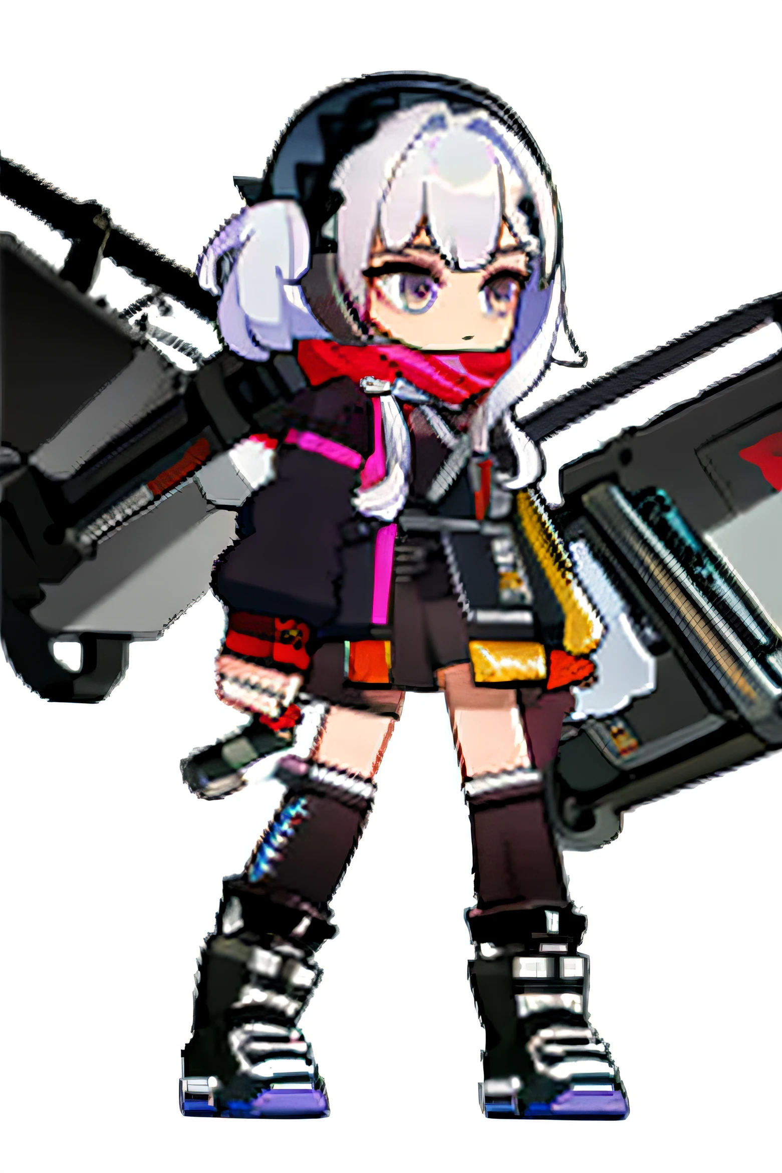 female pervert，Lateral face，Wear a sweatshirt，a skirt