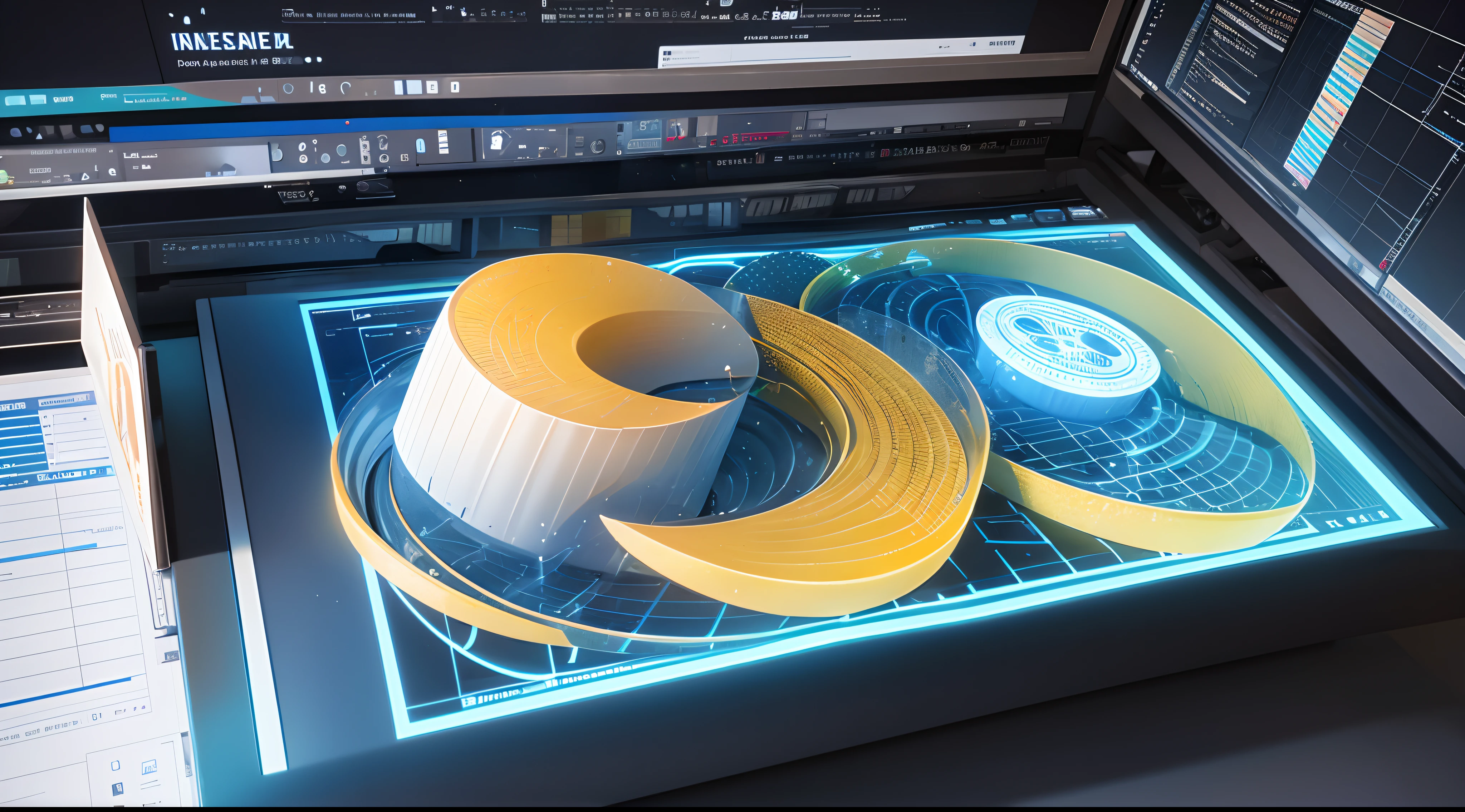 Engaging 3D visualization featuring stunning graphs、glinting