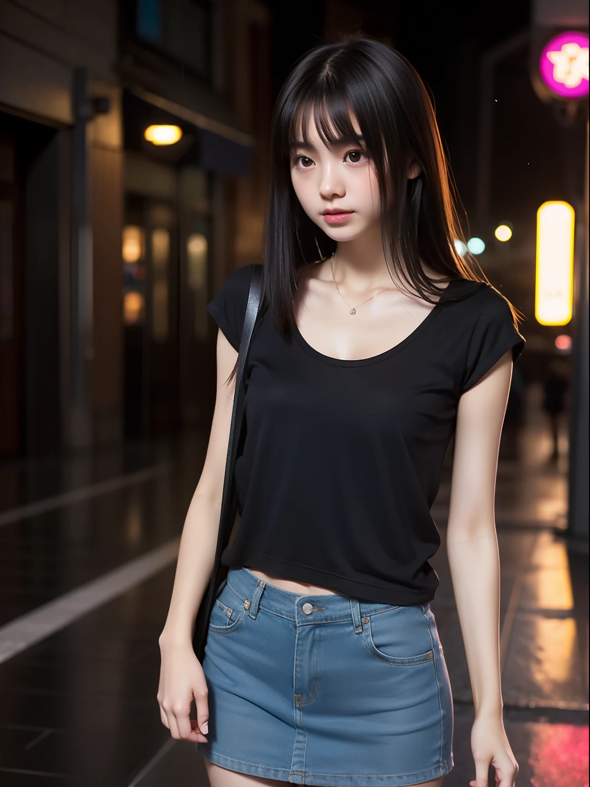 年轻,(a miniskirt),tshirts,s girl,Delicate body,petite body,Delicate body,small tits,tiny chest,Short,A dark-haired,Very Longhair,arcade,Very heavy rain