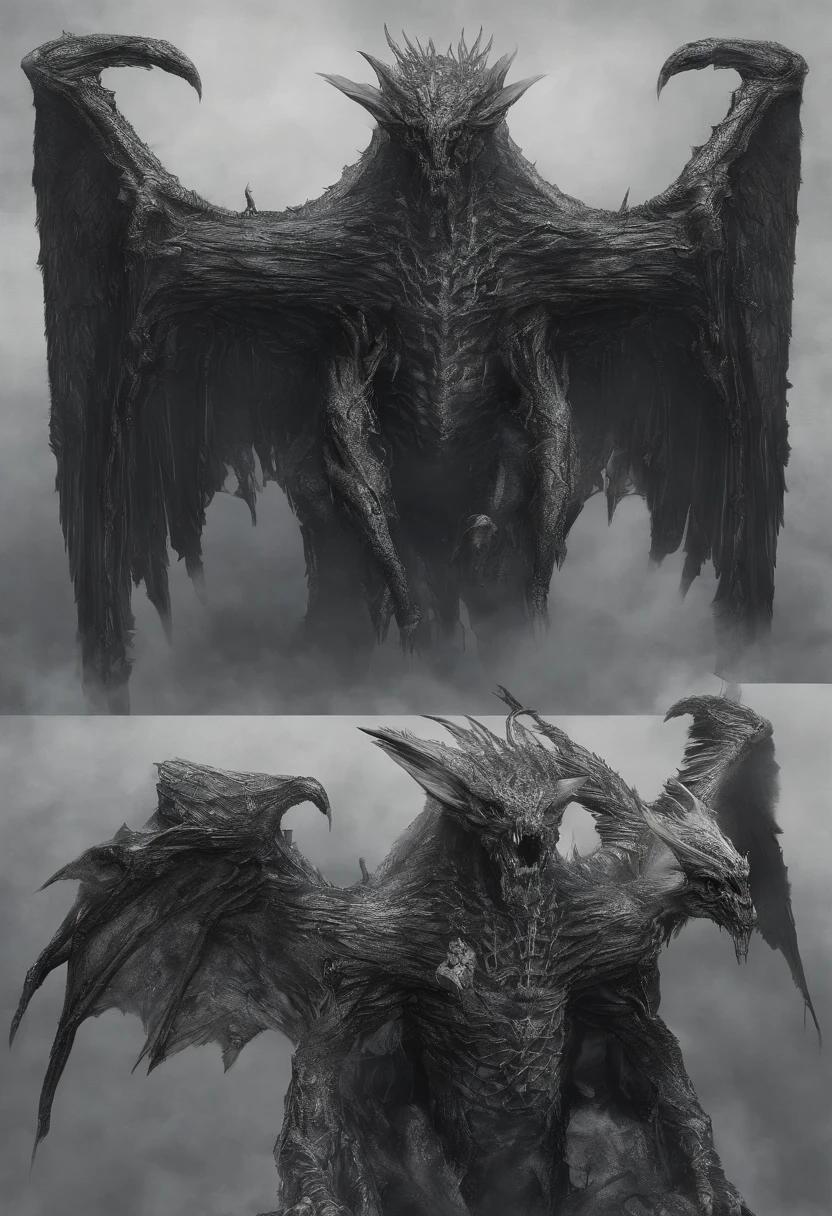 Three-headed Gidorah，Three heads，massive wings，exquisite detailing，