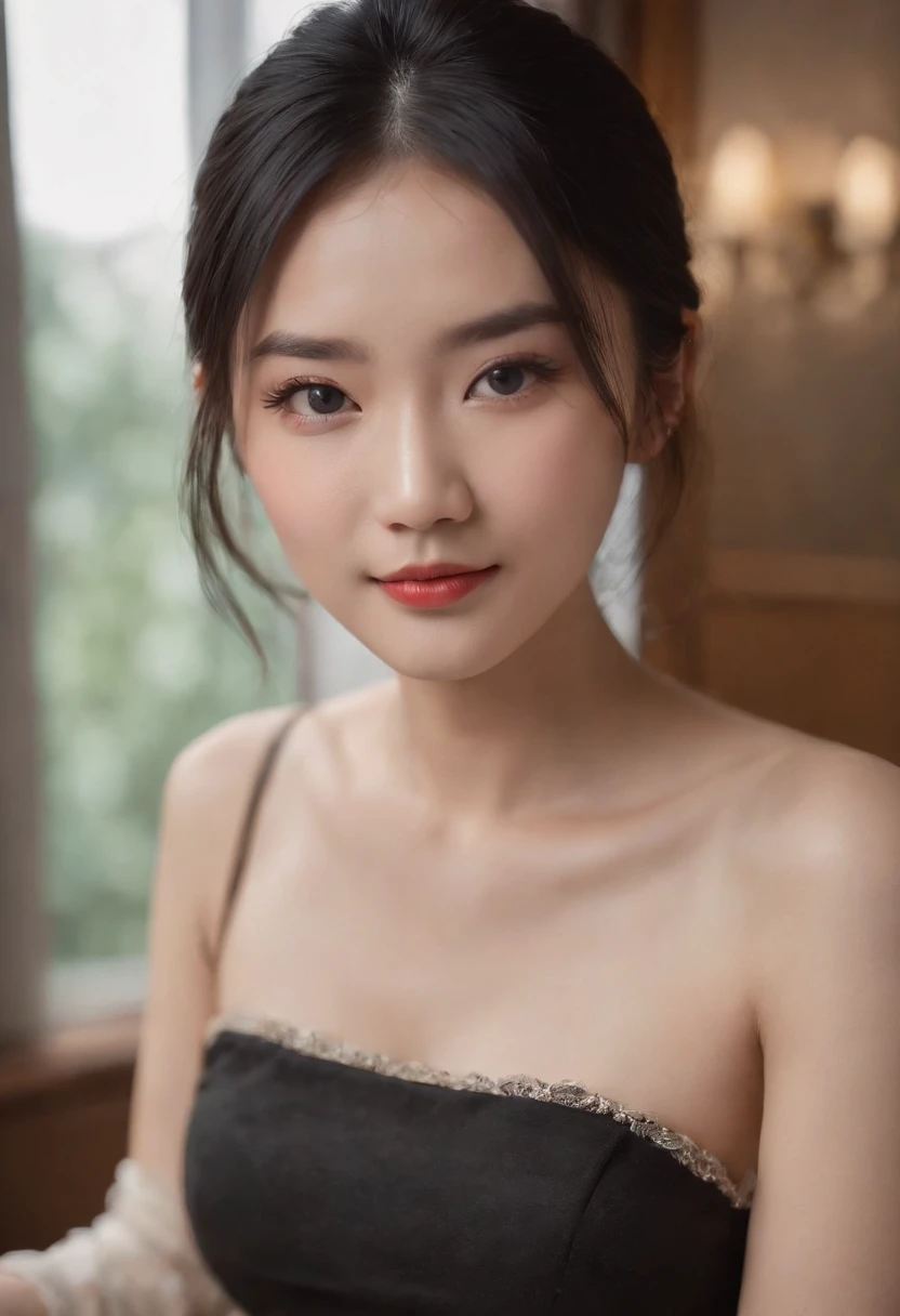 8k, Asian, fair skin, 18 years old, shy, portrait, highest quality, ultra HD, photorealistic photo, 1 girl, looking at me, downcast gentle expression, small breasts, red nipples, black hair, no bra, black pubic hair , transparent panties, white teeth, open mouth, smile, eyelashes, spread legs, video lighting, depth of field, lens flare, white inner thighs,full bodyesbian、Precise proportions、beautiful and delicate face、fair white skin、authentic skin、(详细的脸)、超A high resolution、Parameters top quality、​masterpiece、high resolution、(Real 2.0)、detaileds、Skin details、