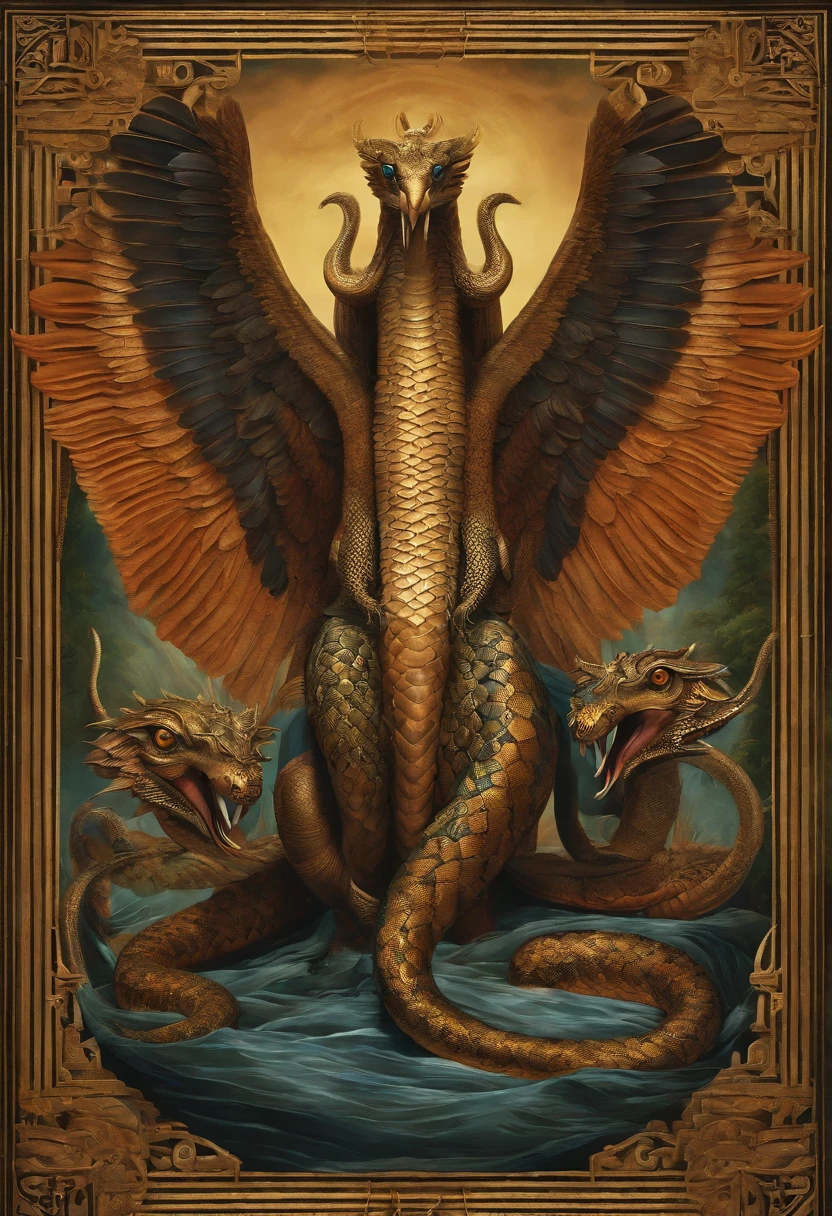 Three-headed Jidora,The three heads are joined together by long snake-like necks,massive wings,exquisite detailing,
