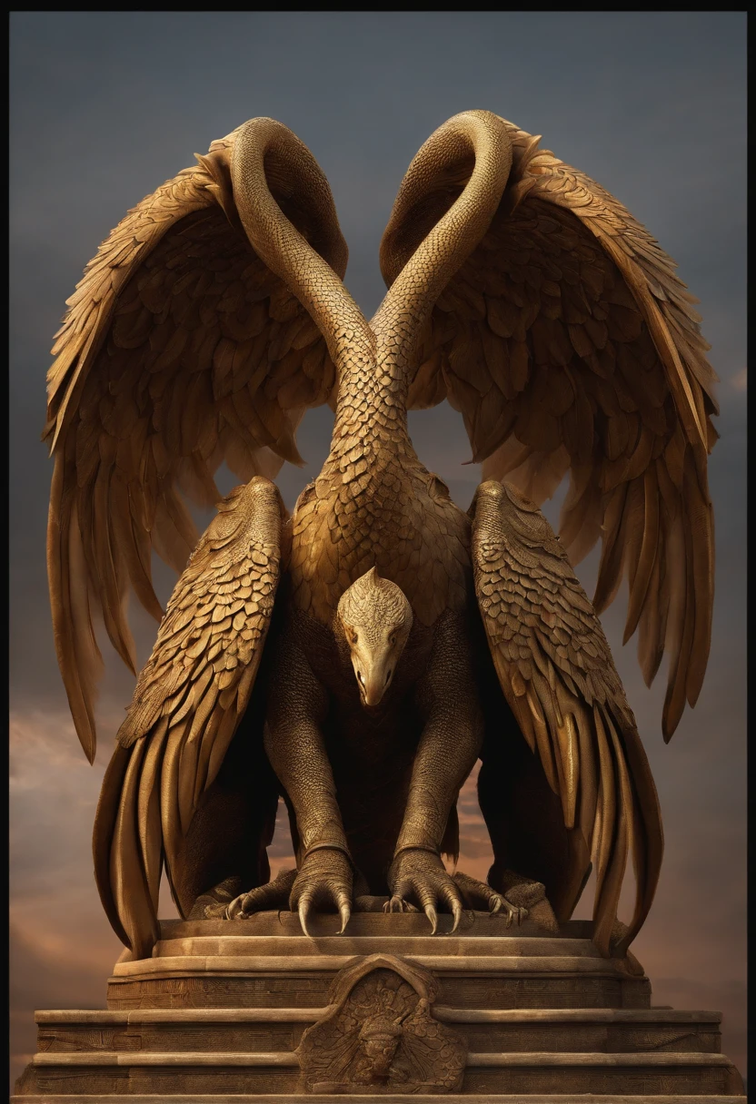 Three-headed Jidora,The three heads are joined together by long snake-like necks,massive wings,exquisite detailing,