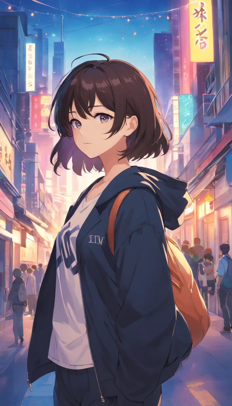 master-piece、19 Day Girl、Twinks、forehead、dark hair、black jacket、black pants、White T-shirt、Make a bang、Protrude your forehead.、Twinks、Eyes drawn in detail、handsome、Within the city、Starriski、Mystical Light、dramatic light、The Power of Cinema、