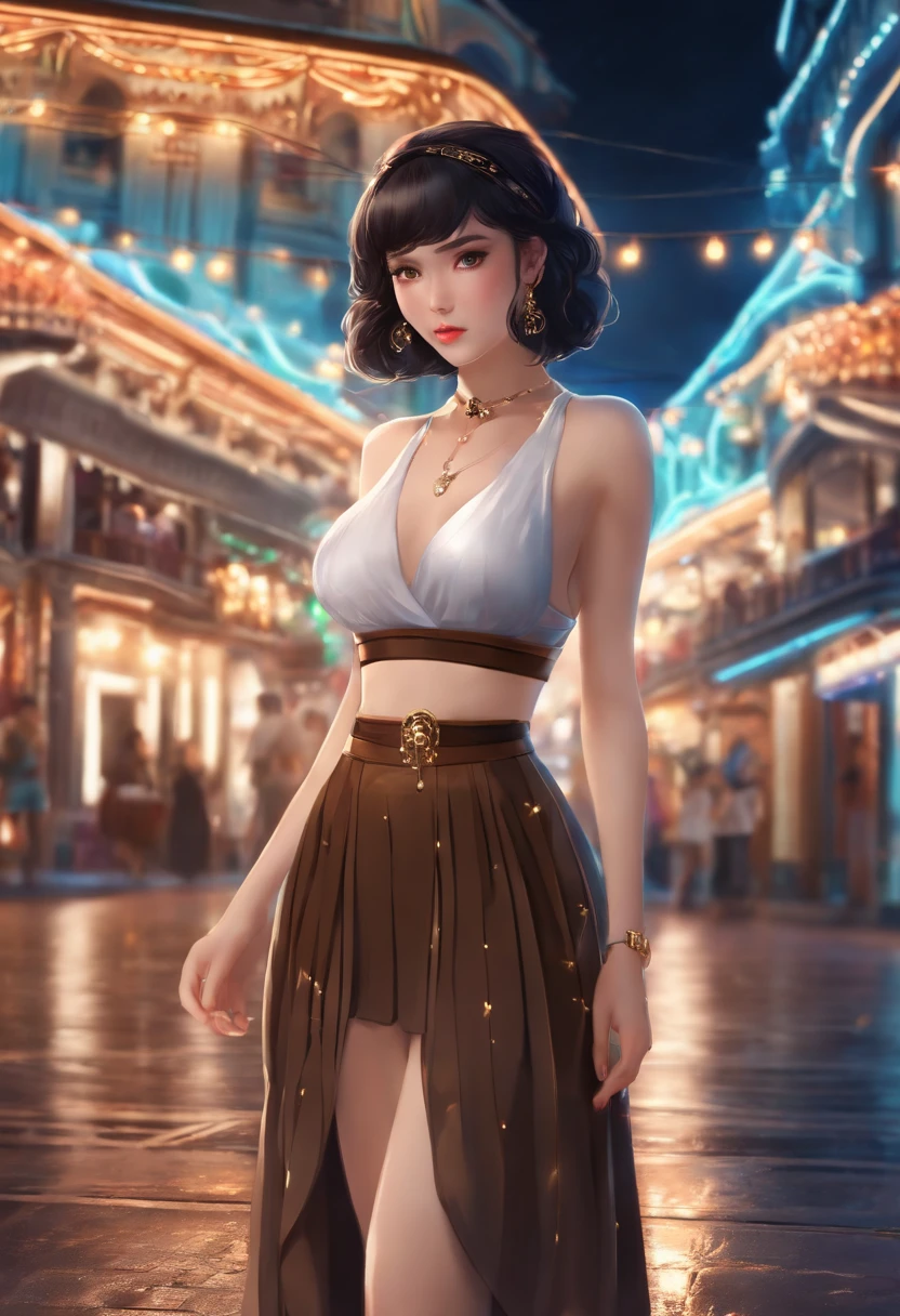 arafed woman in a blue lingerie with a gold belt and a necklace, 3 d render character art 8 k, trending on cgstation, chengwei pan on artstation, inspired by Lan Ying, 8k artgerm bokeh, 8k high quality detailed art, deviantart artstation cgscosiety, cgsociety 8k, cgsociety 8k