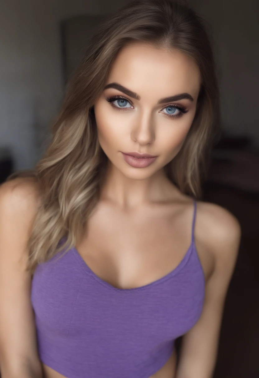 woman with matching tank top and panties, fille sexy aux yeux bleus, Portrait Sophie Mudd, Portrait de Corinna Kopf, cheveux blonds et grands yeux, selfie of a young woman, Les yeux dans la chambre, Violet Myers, ohne Maquillage, maquillage naturel, Look directly into the camera, Visage avec Artgram, dezentes Maquillage, Superbe photo du corps entier, dans la chambre, Fission