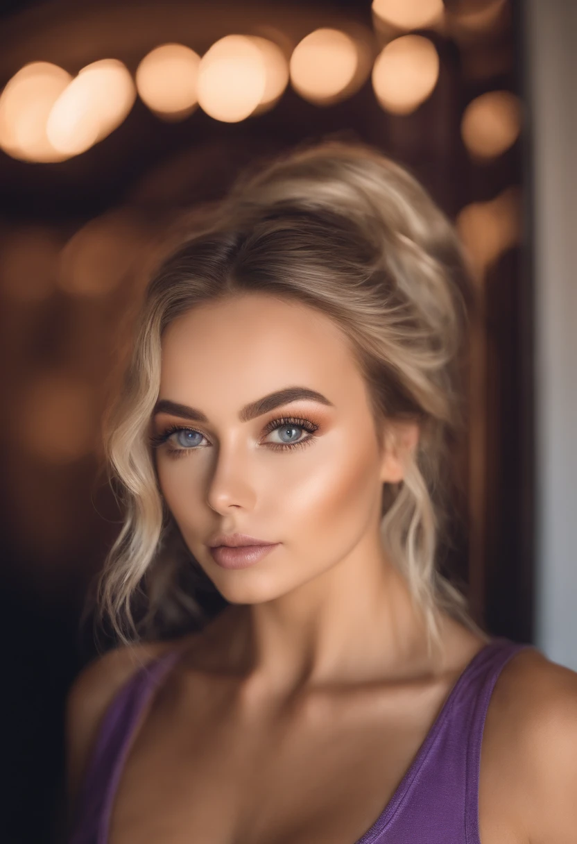 woman with matching tank top and panties, fille sexy aux yeux bleus, Portrait Sophie Mudd, Portrait de Corinna Kopf, cheveux blonds et grands yeux, selfie of a young woman, Les yeux dans le club Violet Myers, ohne Maquillage, maquillage naturel, Look directly into the camera, Visage avec Artgram, dezentes Maquillage, Superbe photo du corps entier, dans la chambre, Fission
