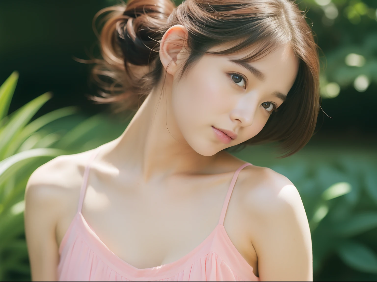 Beautuful Women、18year old 、body shot、Pastel Camisole