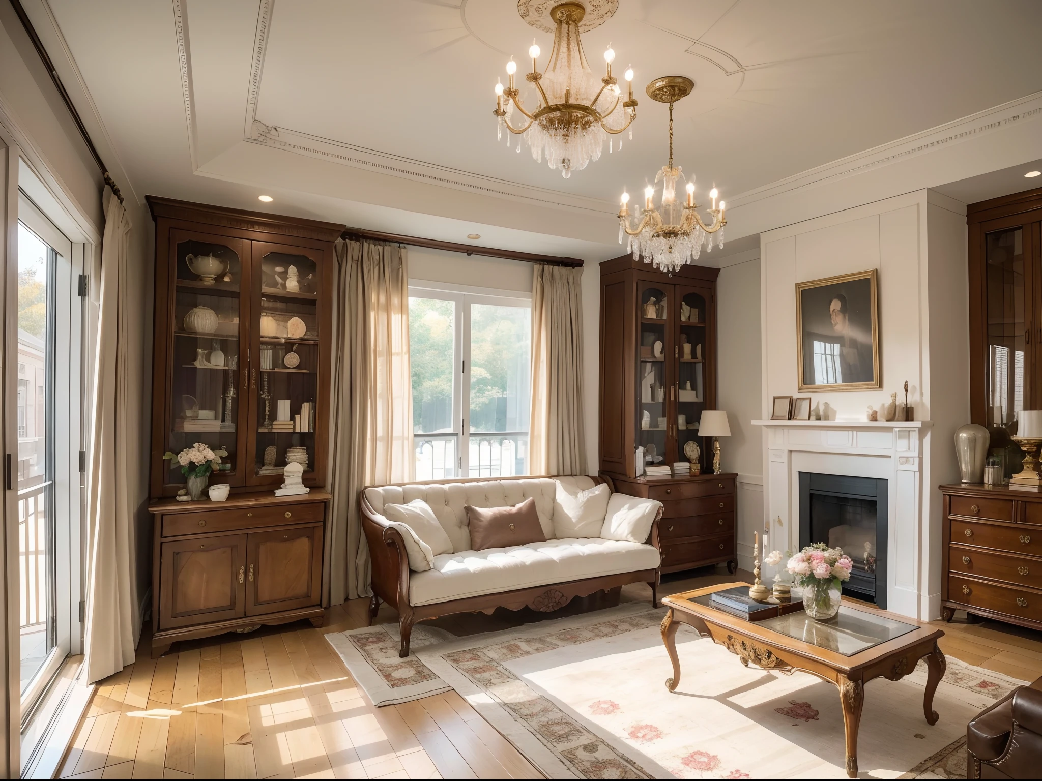 In a castle-like study room, the walls are adorned with precious antique books and rare collections. The ambiance is characterized by soft sunlight streaming through the grand floor-to-ceiling windows, gently filtered by silk curtains. The room exudes a soothing and tranquil atmosphere, with a soft leather sofa and a intricately carved wooden desk emitting a faint scent of wood, creating an immersive experience. Elegant vintage chandeliers and exquisite porcelain decorations embellish the entire space, creating an atmosphere of elegance and refined taste. In this study, each book serves as a gateway to the unknown, and every reading experience is a marvelous adventure.

(image quality: best quality,4k,8k,highres,masterpiece:1.2), ultra-detailed, (realistic,photorealistic,photo-realistic:1.37), HDR, UHD, studio lighting, ultra-fine painting, sharp focus, physically-based rendering, extreme detail description, professional, vivid colors, bokeh, portraits

(material: illustration, oil painting, 3D rendering, photography), antique books, rare collections, soft sunlight, silk curtains, leather sofa, intricately carved wooden desk, vintage chandeliers, exquisite porcelain decorations