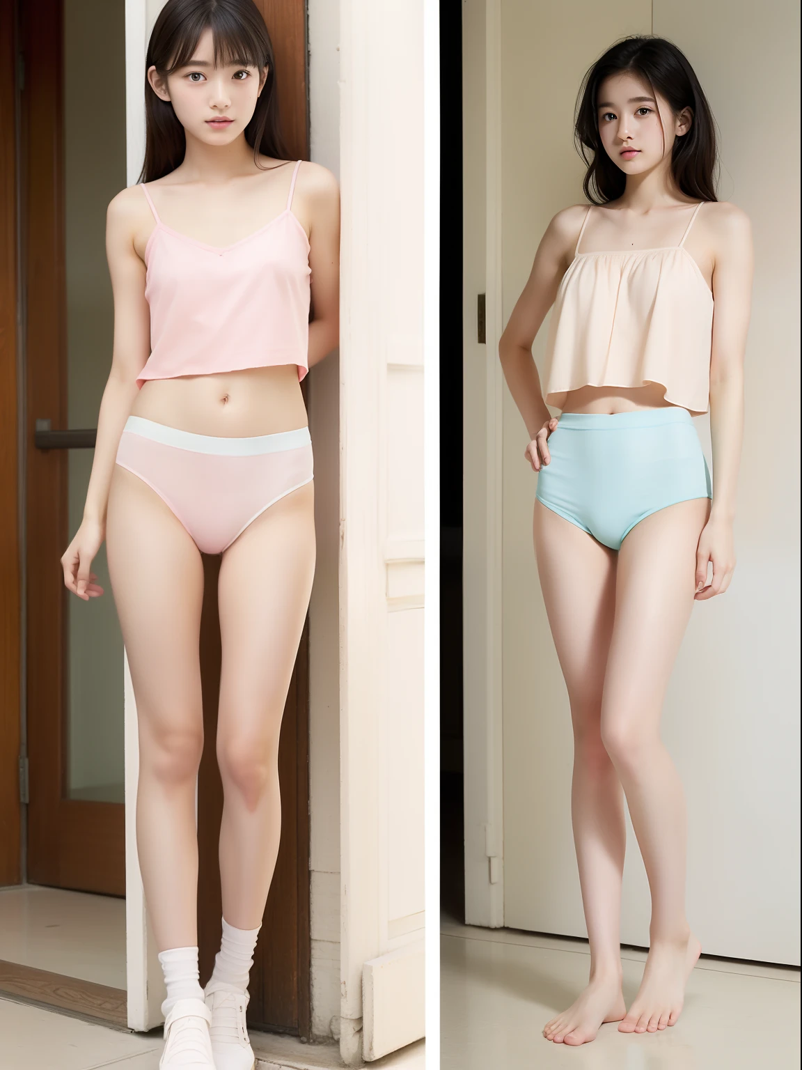 Beautuful Women、 、FULL BODYSHOT、Pastel Camisole、pantiy