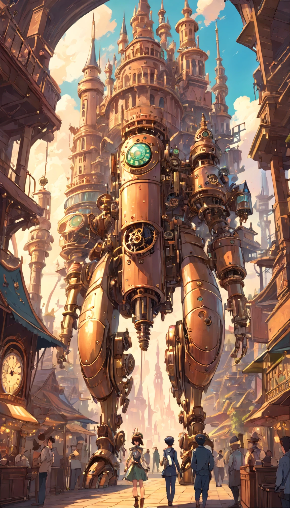 (Intricate steampunk biomechanical castle,giant  mechanical feet with castle,huge  mechanical legs:1.45),trippy gorgeous surreal composition popart of a wonderous enchanting Victorian Atompunk Steampunk Candyland fantasy world on ???, magnificent towering castle, steam train, hot air balloon, psychedelic colorful, Candyland, busy, detailed, psychedelic colors, by Mark Ryden and Ray Caesar