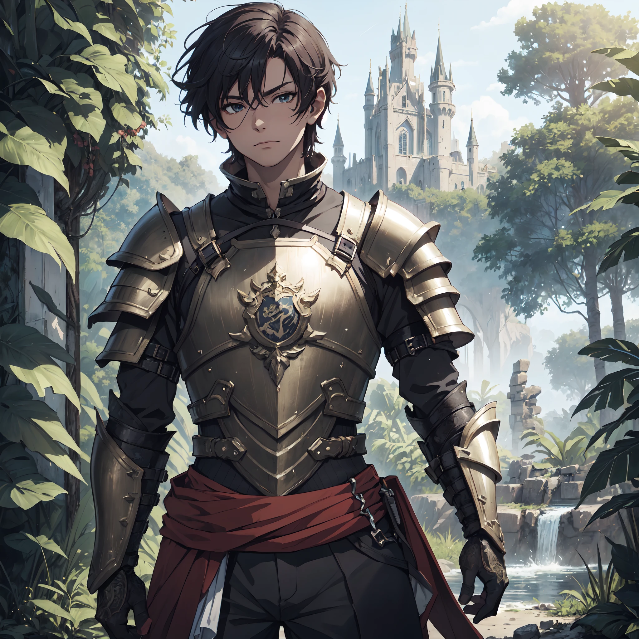 128K Ultra High Definition,
128K Ultra High Quality,
128K Ultra High Resolution,
Best Definition,
Best Quality,
Best Resolution,
Extremely Detailed,
Extremely Designed,
Perfectly Detailed,
Perfectly Designed,
Hyper Detailed,
Hyper Definition,
Hyper Quality,
Hyper Resolution,
Masterpiece,
Anime,
Body Shot,
1 Boy,
Handsome,
Masculine,
Short Hair,
(((Hyper Detailed Armor Plates))),
(((Hyper Detailed Cuirass))),
(((Hyper Detailed Baron Armor))),
(((Jungle Castle Ruins Background Scenery))),
