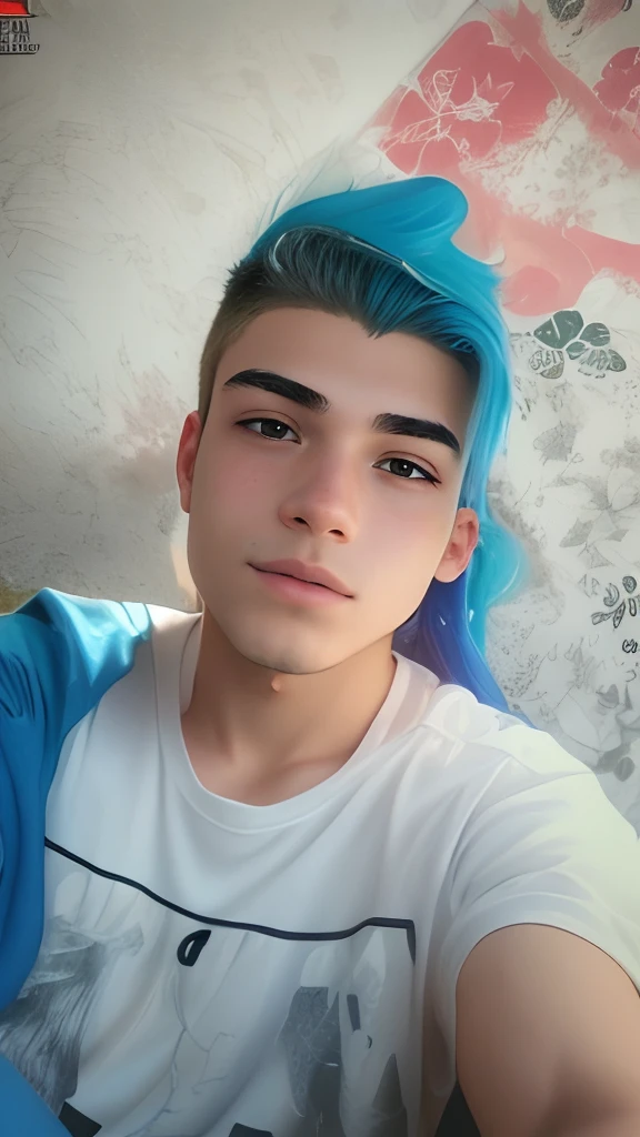 adolescente 18 anos homem cabelo colorido