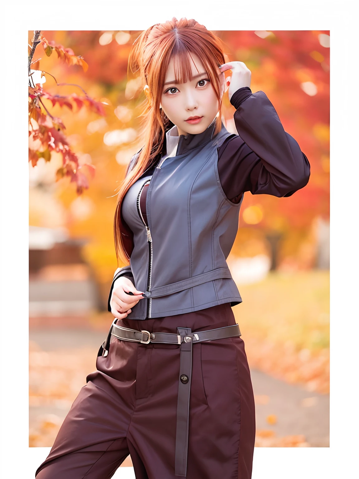 1gril.gaara Oren jacket realistic. Ultra detail.70mm lens