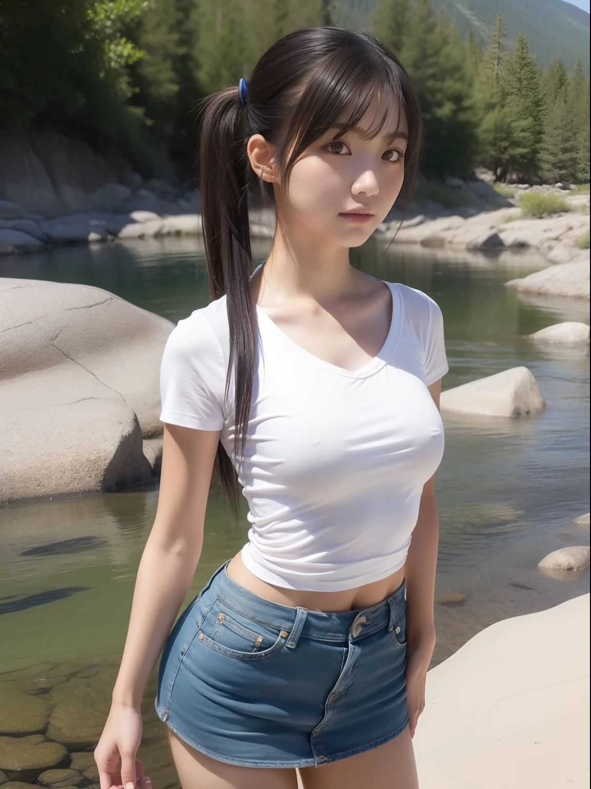 年轻,(a miniskirt),tshirts,s girl,Delicate body,petite body,Delicate body,small tits,tiny chest,Short,A dark-haired,Twin-tailed,poneyTail,dry river bed