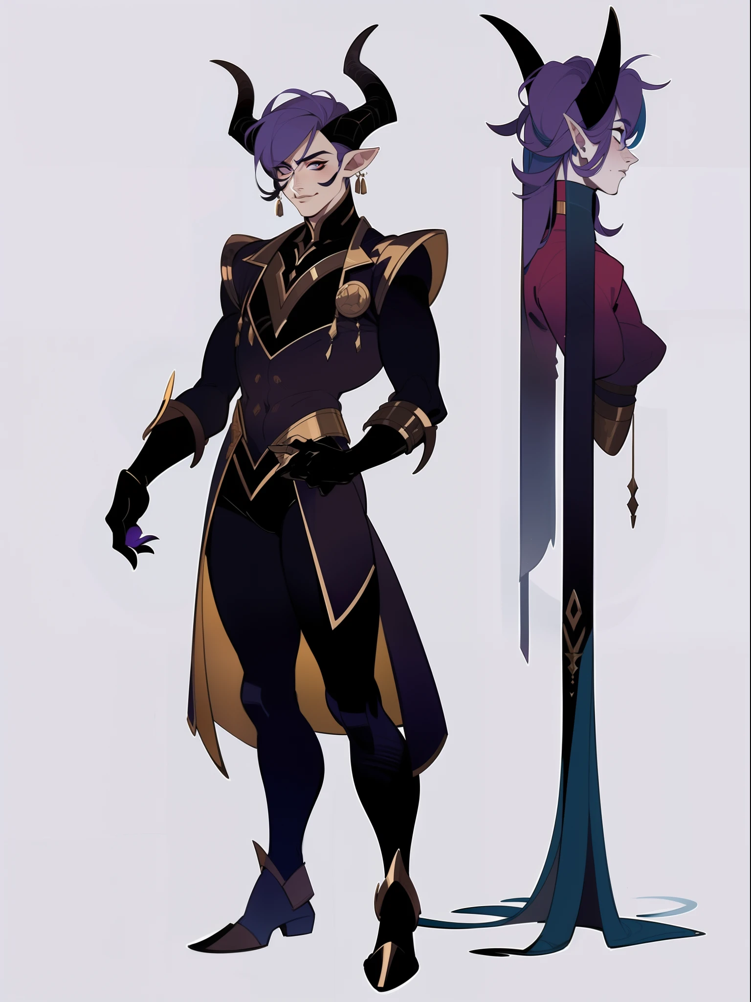 ((1male)), ((character concept adopt)) , fullbody, handsome tiefling, horns, . stands upright