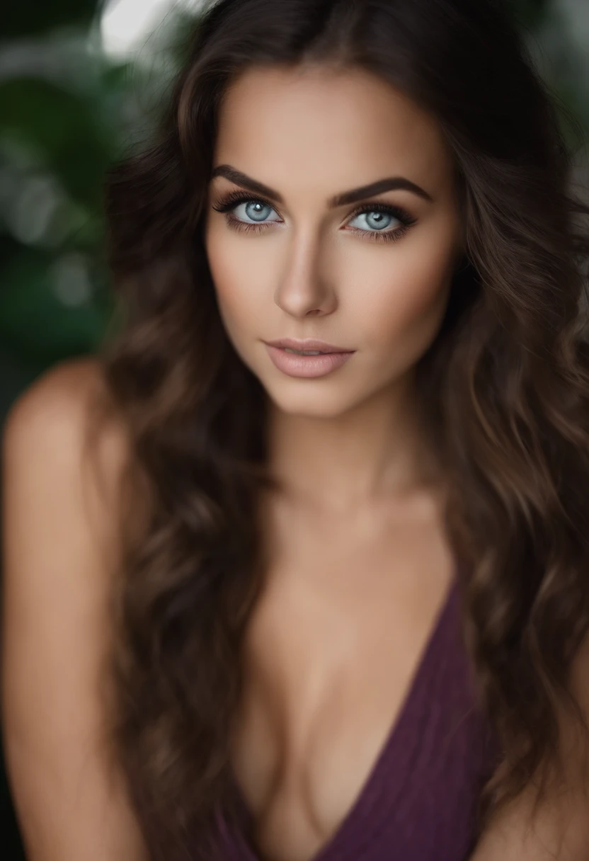Arafed woman completely , fille sexy aux yeux verts, Portrait Amanda Maperg, cheveux bruns friser et grands yeux, selfie of a young woman, Yeux de chambre, Violet Myers, sans maquillage, maquillage naturel, looking straight at camera, Visage avec Artgram, Maquillage subtil, Superbe photo du corps entier, piercing green eyes, Bel angle, pose attrayante, fille mignonne, sexy pose, Image du corps entier, corps entier, Whole naked body exposed