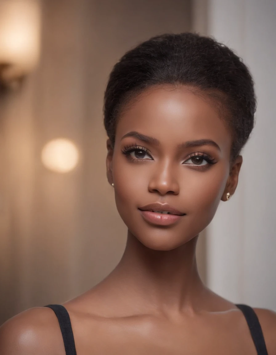 Ultra realistic photo, corps complet de fille noire, Best quality, Masterpiece, black woman inspired by Barbie, peau noire, beau visage, Porter un jean et un sweat-shirt noir, realistic smooth skin, Ultra realistic skin, pose dynamique. Bonne composition, stunning, very detailed skin, parfait beau visage jeune