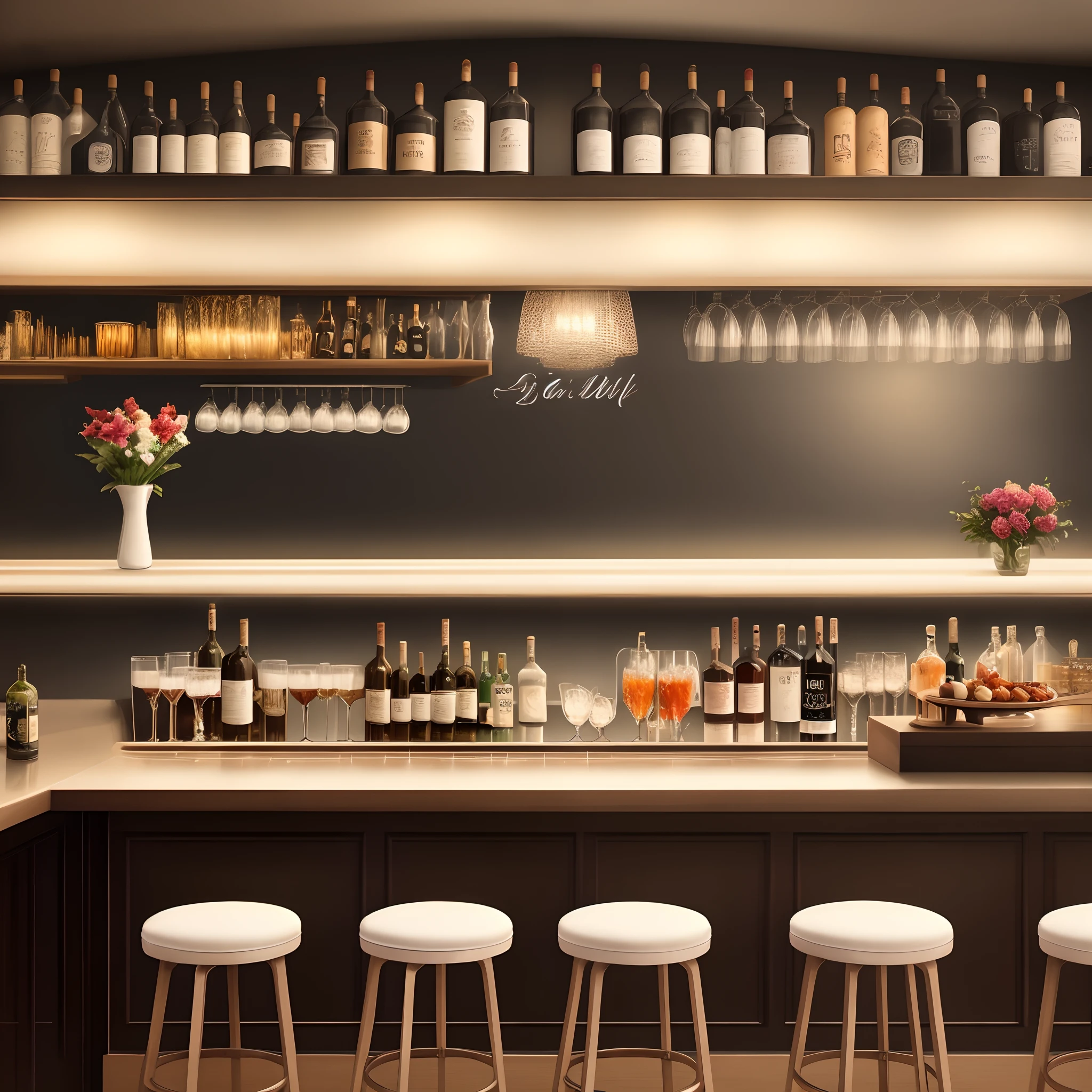 Interior decoration bar color white black