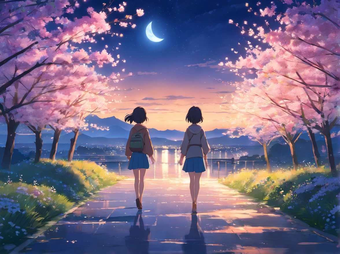 Night moonlight blossoms