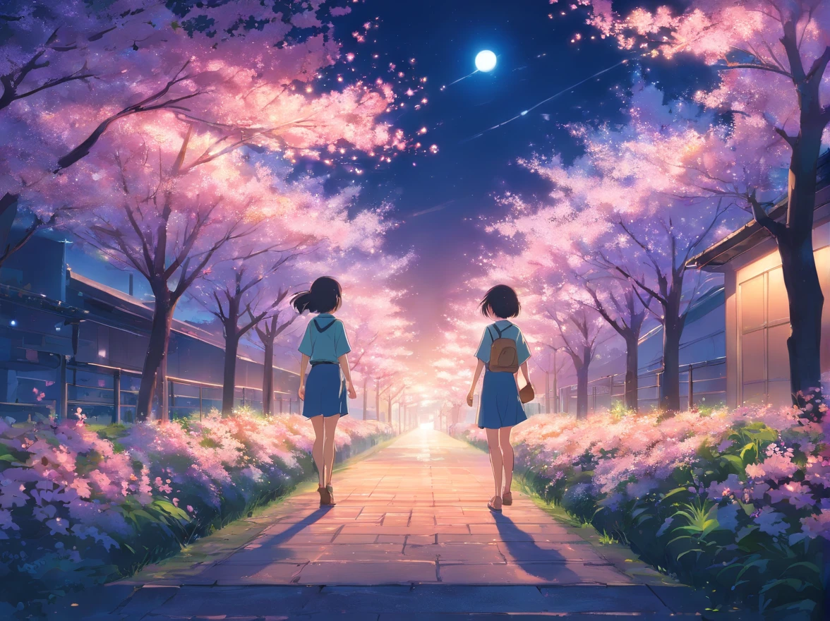 Night moonlight blossoms