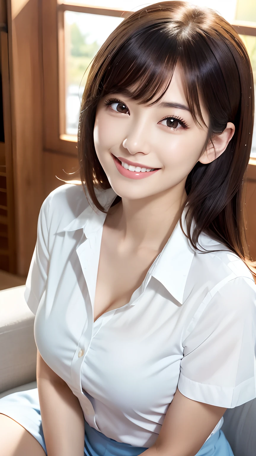 masutepiece, Best Quality, Illustration, Ultra-detailed, finely detail, hight resolution, 8K Wallpaper, Perfect dynamic composition, Beautiful detailed eyes, White nurse attire,Bob Hair, mid-chest, Natural Color Lip, Random and sexy poses,Smile,20 years girl Colossal tits、Hospital Rooms、White nurse cap、on the beds