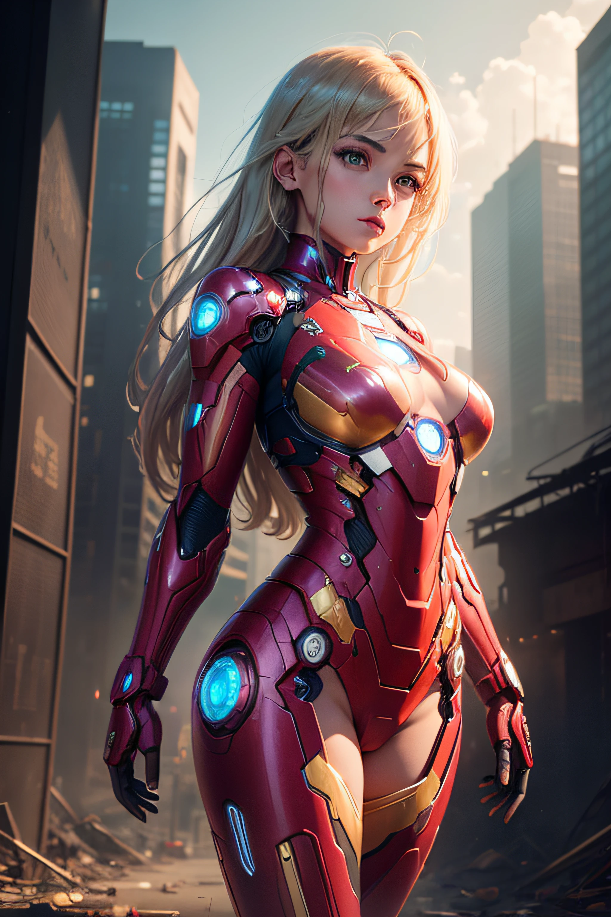(1girl:1.3), solo,__body-parts__, official art, unity 8k wallpaper, ultra detailed, beautiful and aesthetic, beautiful, masterpiece, best quality, RAW, masterpiece, super fine photo,, best quality, super high Resolution, photorealistic, sunlight, full body portrait, stunningly beautiful,, dynamic pose, delicate face, vibrant eyes, (side view), she is wearing a futuristic Iron Man mech, pink and gold, Highly detailed abandoned warehouse background, detailed face, detailed complex busy background, messy, gorgeous, milky, high detailed skin, realistic skin details, visible pores, sharp focus, volumetric fog, 8k uhd, dslr camera, High quality, film grain, fair skin, photorealism, lomography, sprawling metropolis in a futuristic dystopia, view from below, translucent