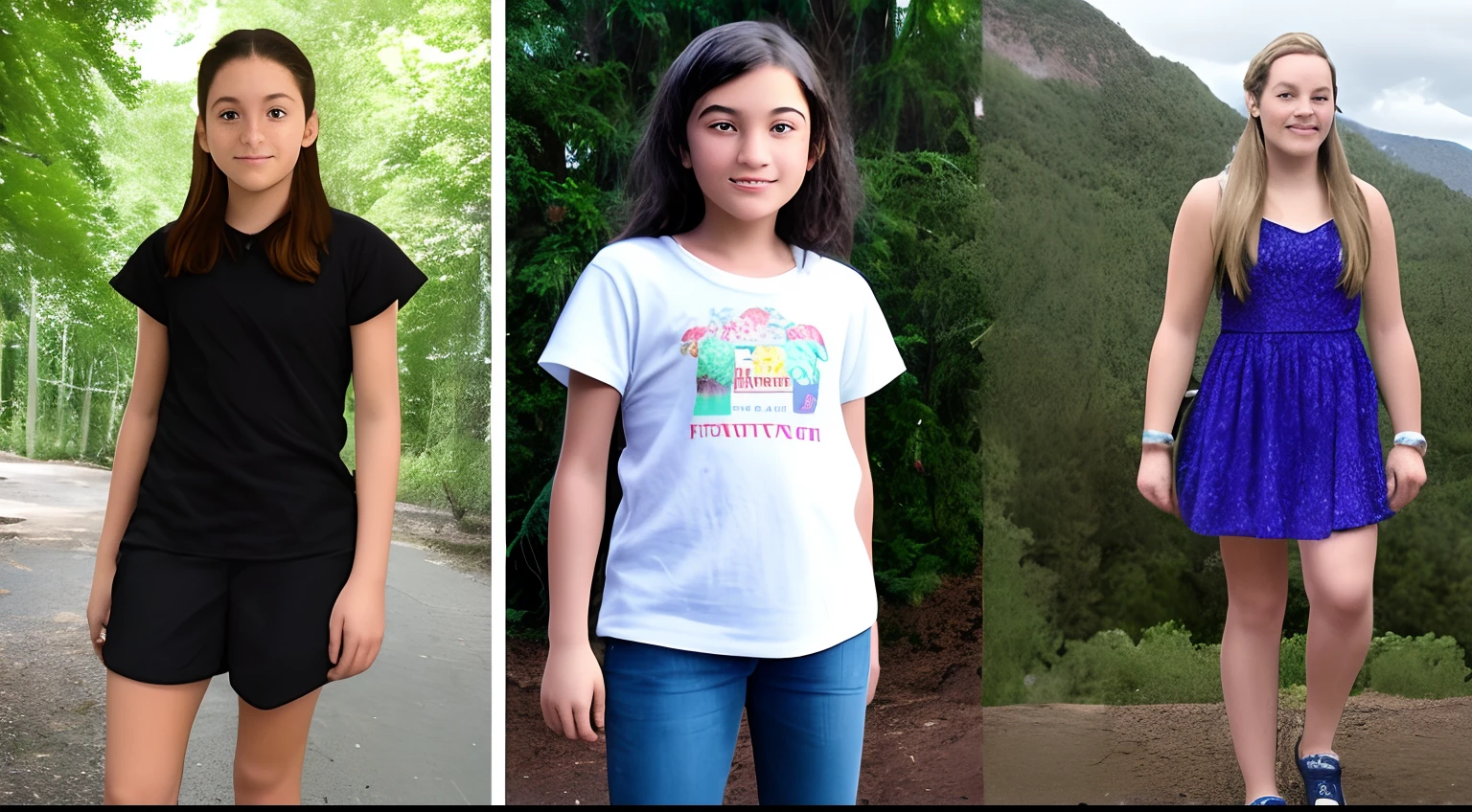 Young girl teen 10 years old, very thin and very tall, usando legging guindo, mostrando todo su cuerpo.