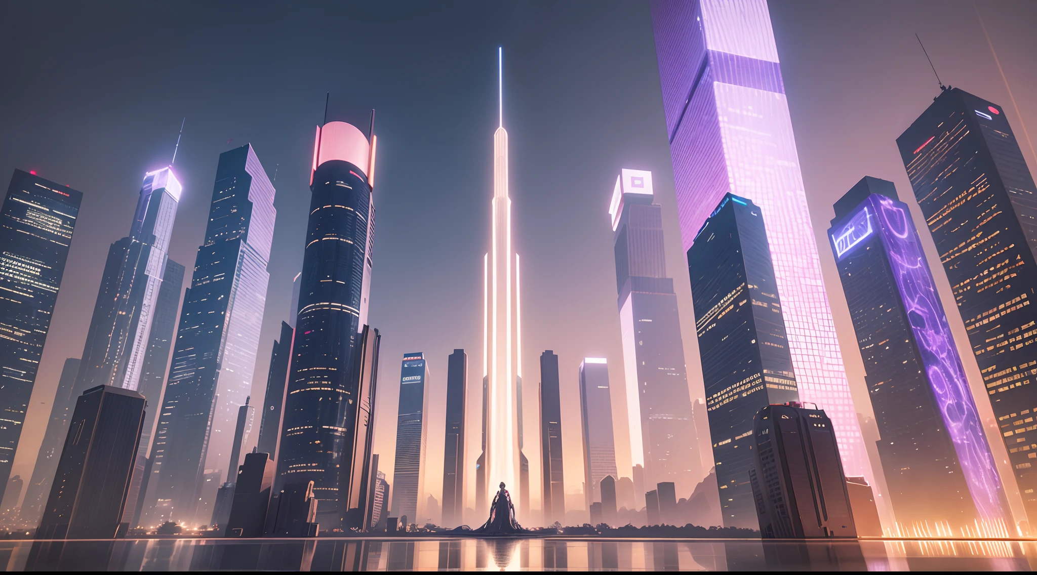 Pass through captivating futuristic images of the city,Enter a fascinating vision of the future,The vibrant lights of the city that never sleeps. In the midst of a bustling cityscape, High-tech architecture, Villa after villa,Its architectural marvel with African design is enhanced with a futuristic style,The city is full of life,Full of life。,Full of life,Full of wealth。,Full of luxury。,Full of technology。。, State-of-the-art technology blends seamlessly with traditional African luxury urban structures. This stunning work of art, ,Highly detailed metallic and marble gloss characteristics, Use Pixai to bring powerful AI models to life, Show the limitless creativity and possibilities of our imagination. Experience the future of the cityscape at Pixai,Immerse yourself in a visionary world of art, Cinematic lighting, Artgerm style, bright vibrant colors, With rainbow lights, Highly realistic footage, Highly realistic images,