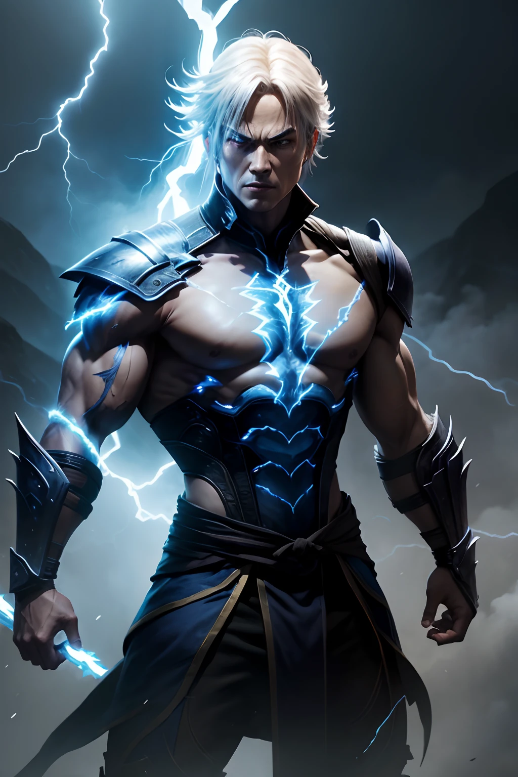 mortal Kombat Lord Raiden creating a lightning storm