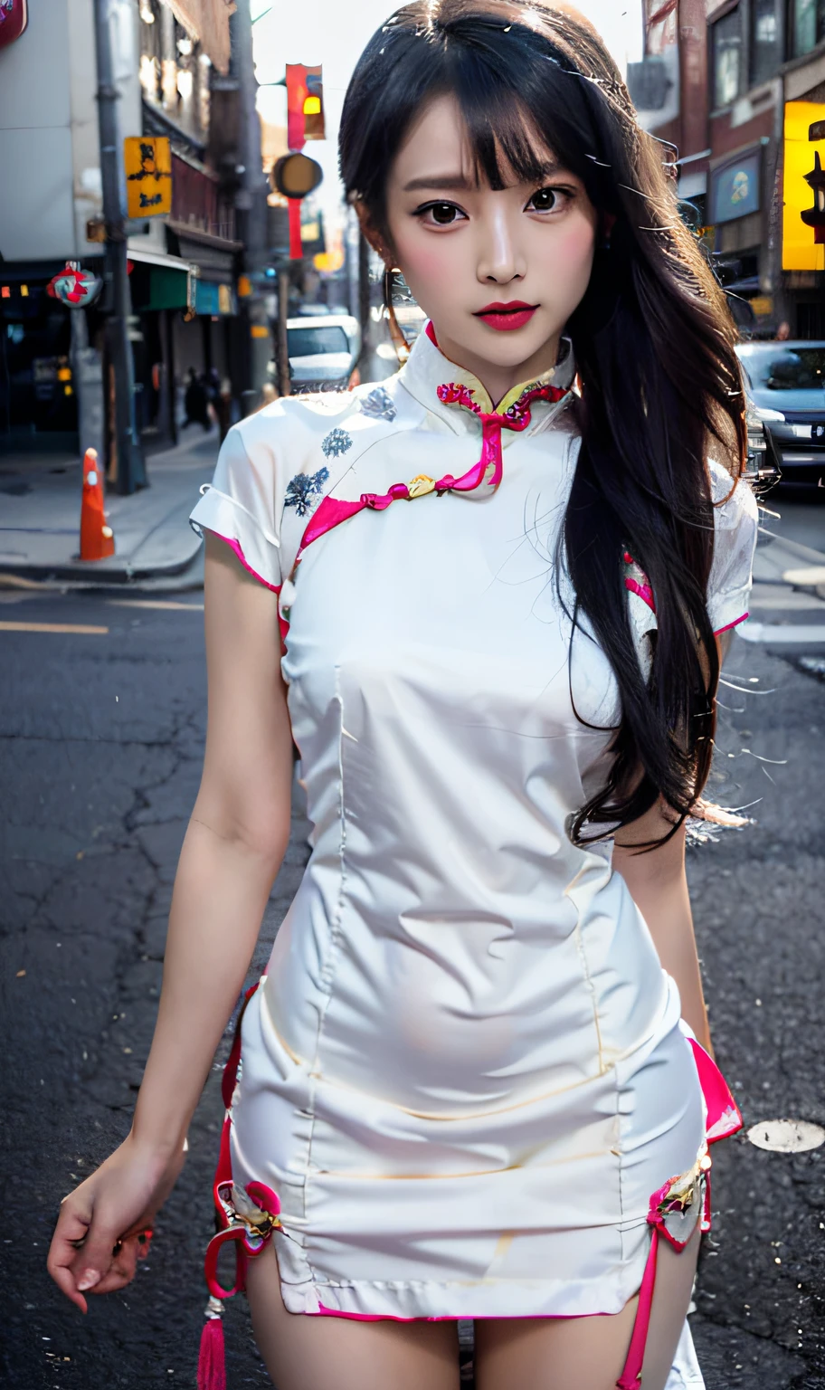 hight resolution、
One beautiful naked young woman、
(Soft Saturation:1.3)、(light skinned:1.2)、
wearing white outfit、
85mm lens、f / 8.0、
background
gal、
brown haired、
medium chest、
Romper
(China Street:1.3)、
1girl in、18year old、(qipao dress:1.5)、Side Tie Peak、(qipao dress:1.5)、
Double pan and long twin tails、A dark-haired