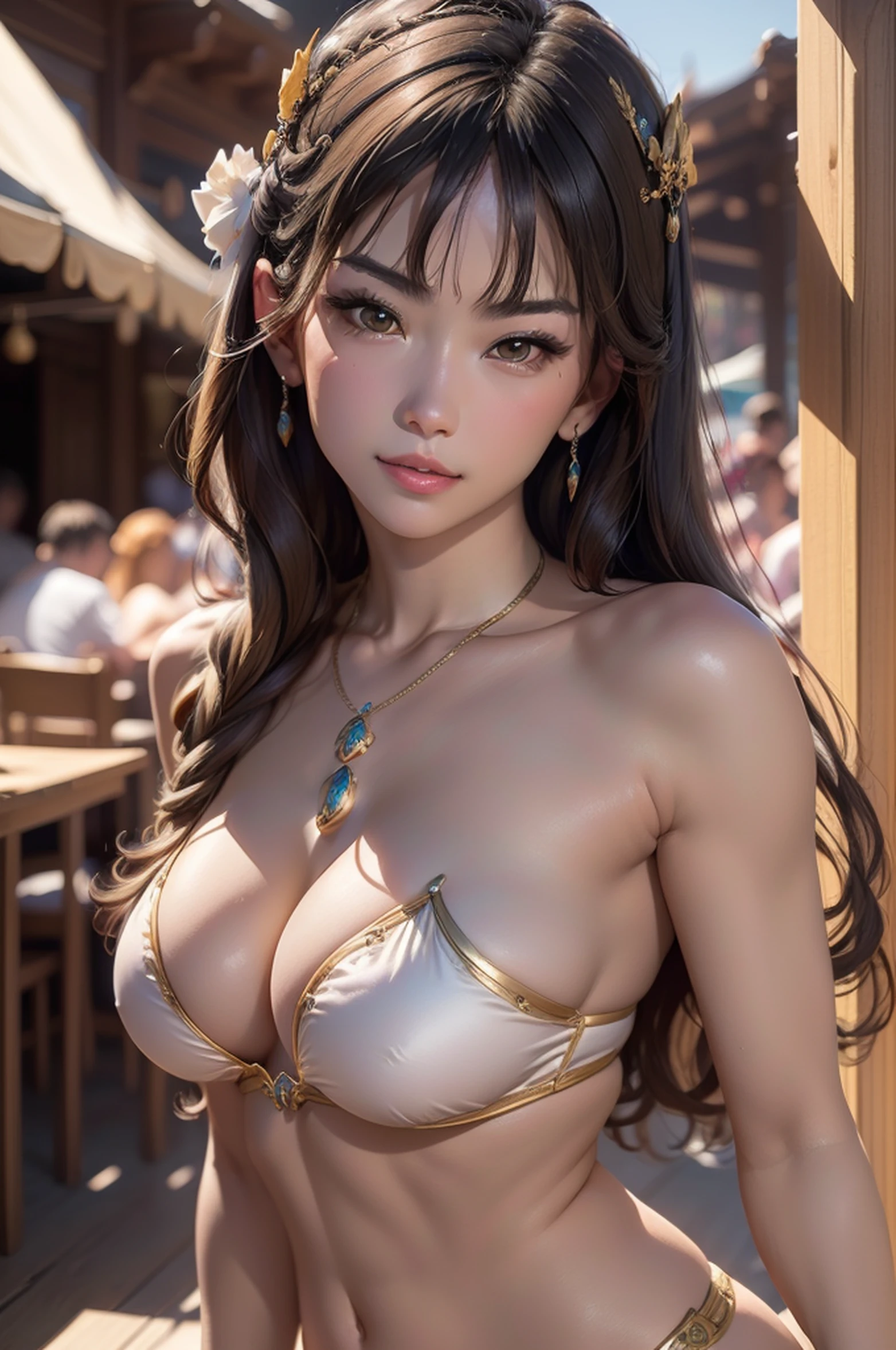 a cartoon picture of a woman in a bikini, by Kentaro Miura, Pixiv Contest Winner, highly detailed giantess shot, pawg, model エリサヘス s from acquamodels, sora, Fu Xuan, (Exquisite illustrations:1.4), (tmasterpiece:1.0), (best qualtiy:1.4), (超A high resolution:1.2), (8K, RAW Photos:1.2), (softfocus:1.4), (18year old:1.3), (Sharp Focus:1.4), Beautiful face with details