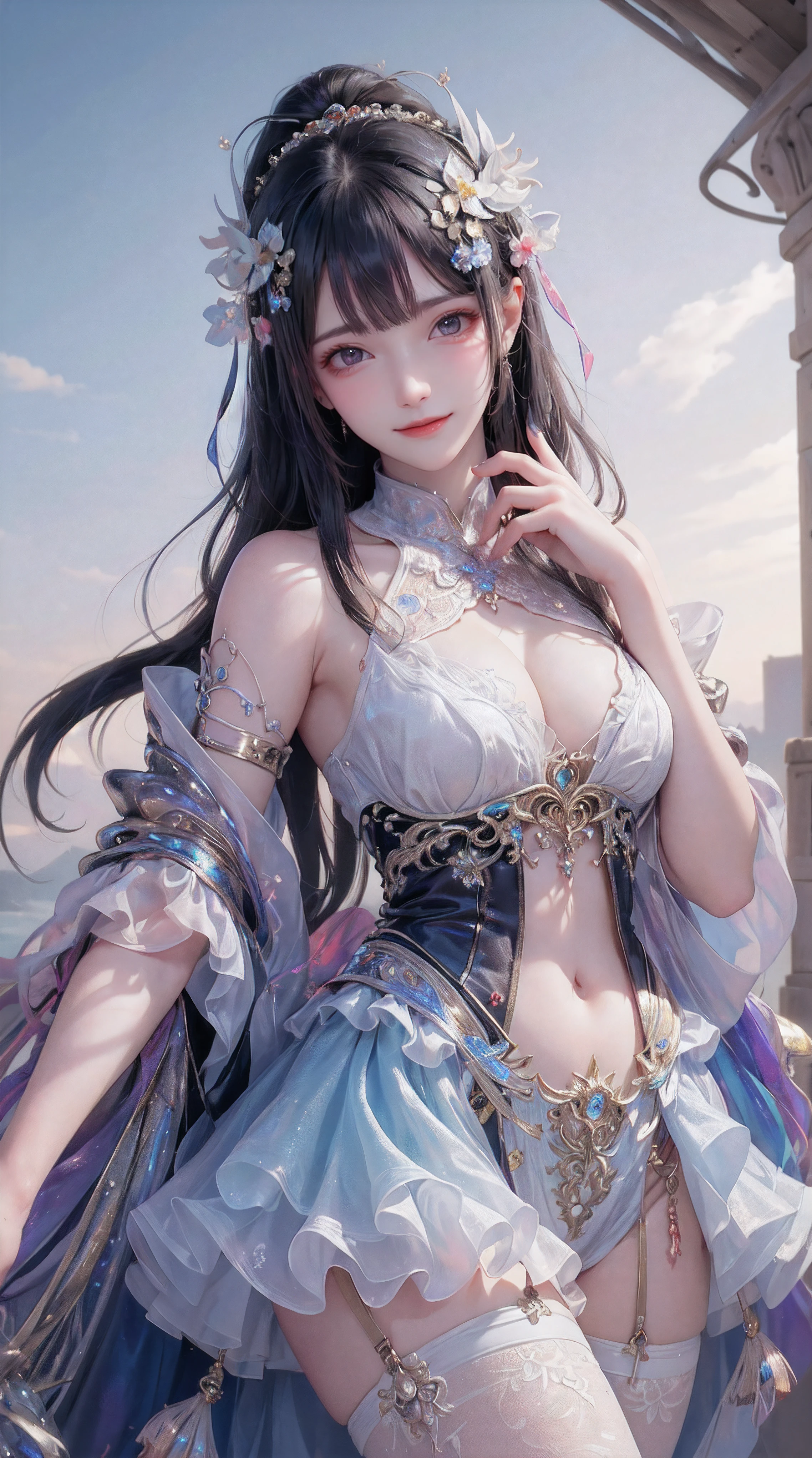 (masterpiece, top quality, best quality, official art, beautiful and aesthetic:1.2), (1girl:1.3), extreme detailed,(fractal art:1.3),colorful,highest detailed