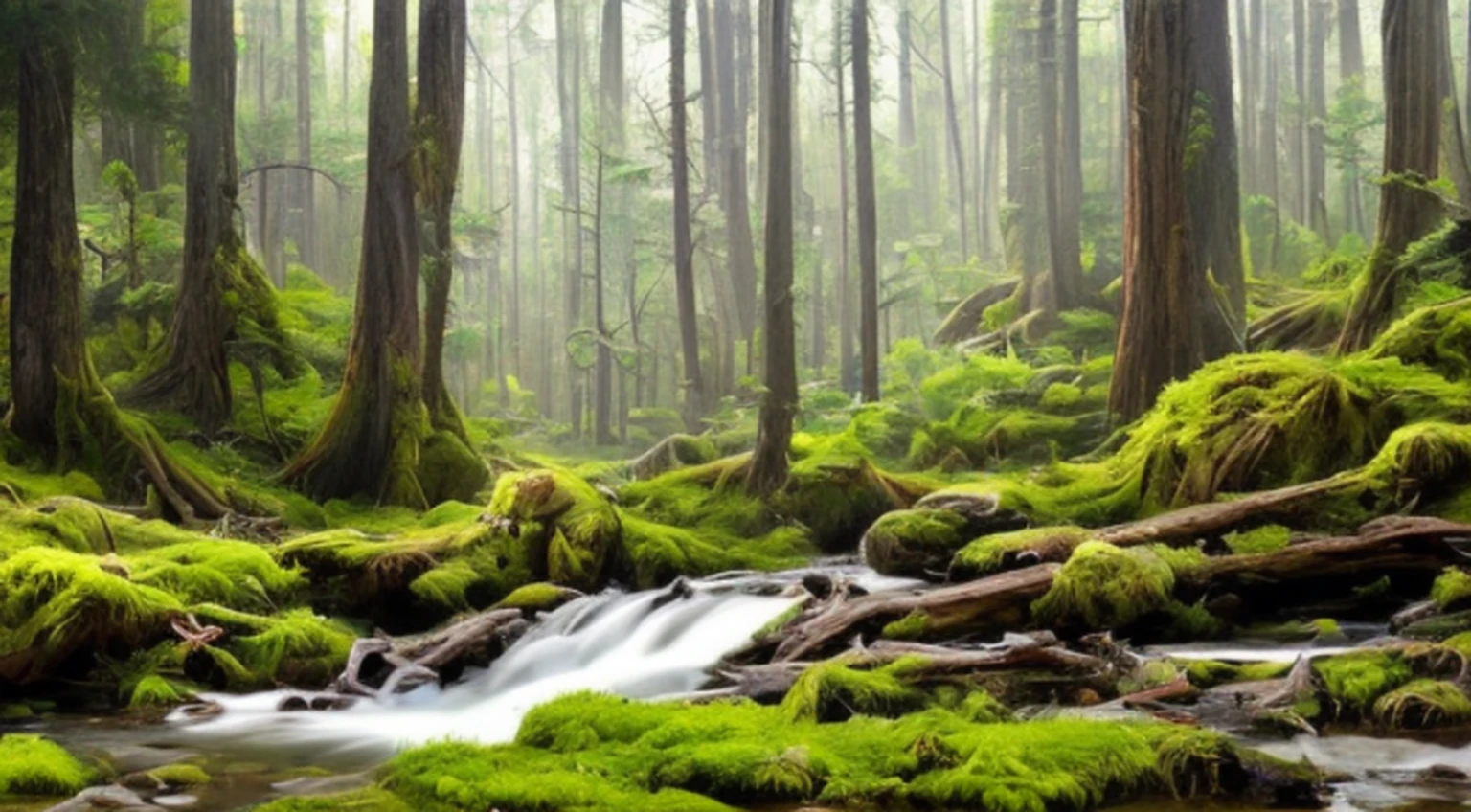 painting of a waterfall in a forest with moss and rocks, environmental concept art, highly realistic concept art, stunning concept art, environment concept art, stunning! concept art, beautiful concept art, mysterious jungle painting, realistic fantasy painting, fantasy landscape painting, fantasy digital painting, fantasy artrealistic painting, highly detailed fantasy art, high resolution concept art, fantasy art landscape