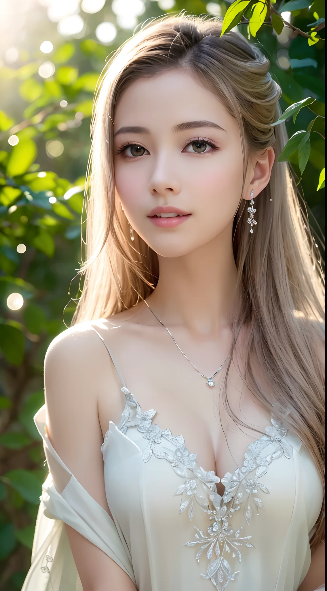 (Best quality,4K,A high resolution,Ultra-detailed,Realistic:1.37),Vivid colors,Sunlight,llight rays,bergamot,white blossoms,Beautiful girl,Exquisite features,Flowing hair,Serene expression,Garden setting,Elaborate dress,Soft sunlight,Gentle breeze,Cheerful ambiance,Backlit scene,a hint of smile,ethereal glowing,Fresh in the morning,Long shadows,harmony of nature,subtle reflections,Natural beauty,Twinkling dewdrops,Clear detail,serenity and calm,Sublime ingredients,Arrive at the branch,whispering leaves,Aromatherapy petals,with light glowing,Sparkling highlights,Subtle shadows,Soft focus,Sublime beauty,Whisper natural,Fantastical Atmosphere,Illuminated background.