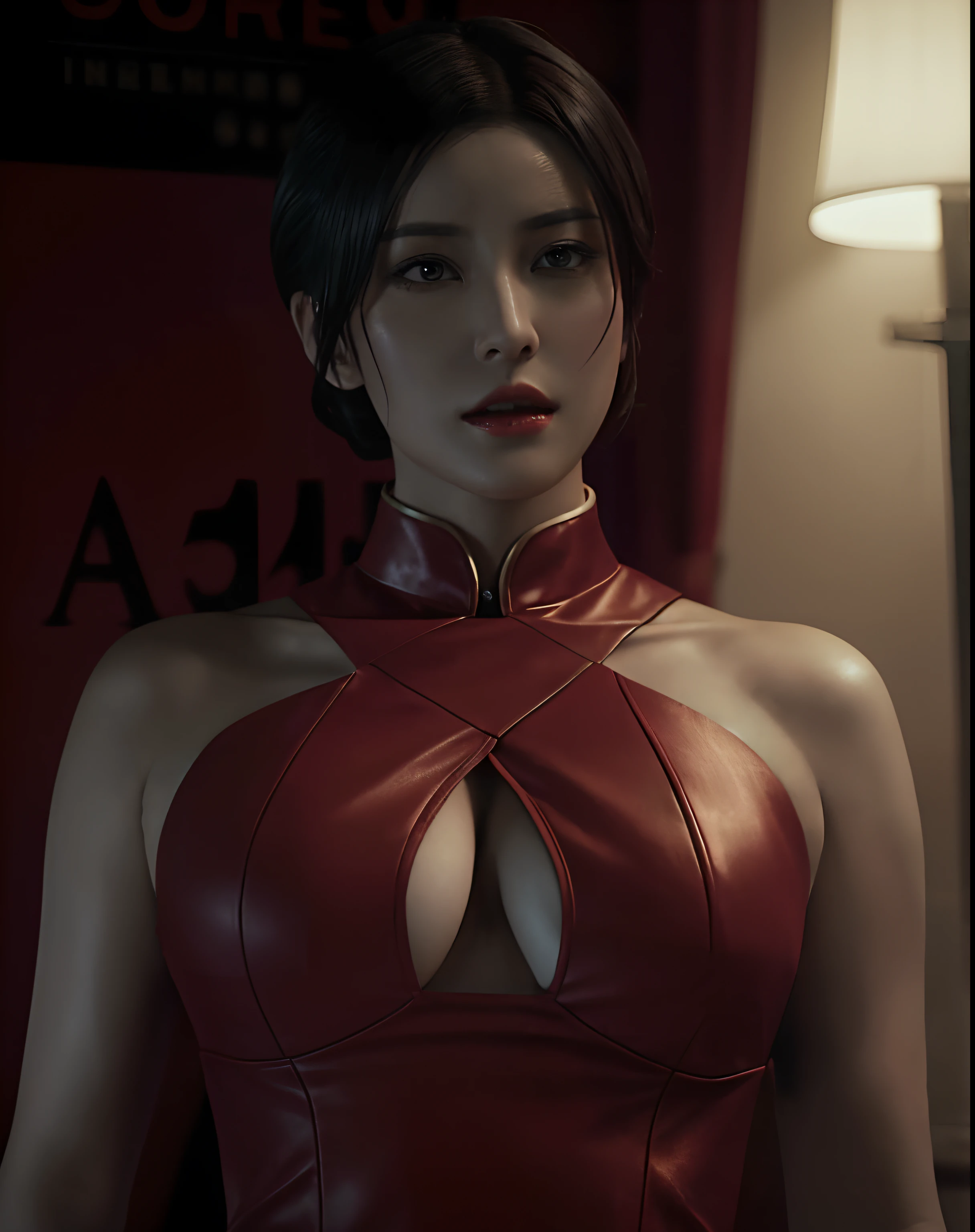 (Highest quality:1.3), cinematic shot, masterpiece, (sharp focus:1.5), (photorealistic:1.3), Ada Wong, 35 years old Woman, revealing clothes, Sexy woman, hot woman, gorgeous character, lusty Beauty, seductive, sensual lust in her beauty, erotic clothes, Ada Wong is a prominent character in the Resident Evil video game series. She is known for her mysterious and enigmatic persona. With her striking appearance, Ada often wears a beautiful qipao dress, which is a traditional Chinese outfit. Her dark hair, intense eyes, and a penchant for high heels contribute to her alluring and iconic look.
Ada is characterized by her intelligence, resourcefulness, and combat skills. She's skilled in using firearms, melee weapons, and gadgets, making her a versatile fighter. Throughout the series, she's often seen as an independent and secretive individual, driven by her own motives. Her interactions with other characters are usually marked by a sense of ambiguity and hidden agendas.
Ada's involvement in the series typically revolves around espionage, uncovering conspiracies, and dealing with biohazard outbreaks. Her complex relationships with other characters, such as Leon S. Kennedy, contribute to the intrigue and drama within the game's narrative. Overall, Ada Wong's multifaceted personality, captivating appearance, and central role in the Resident Evil series make her a memorable and iconic game character, resident evil character,(highly detailed skin), (detailed face), detailed background, cinematic scene, intricate details, UHD, detailed eyes,