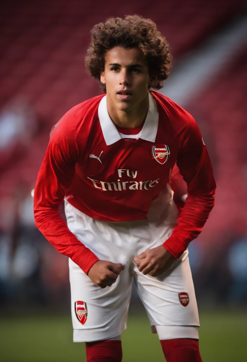 Homem Soccer Player in Arsenal de cabelo platinado 16 anos