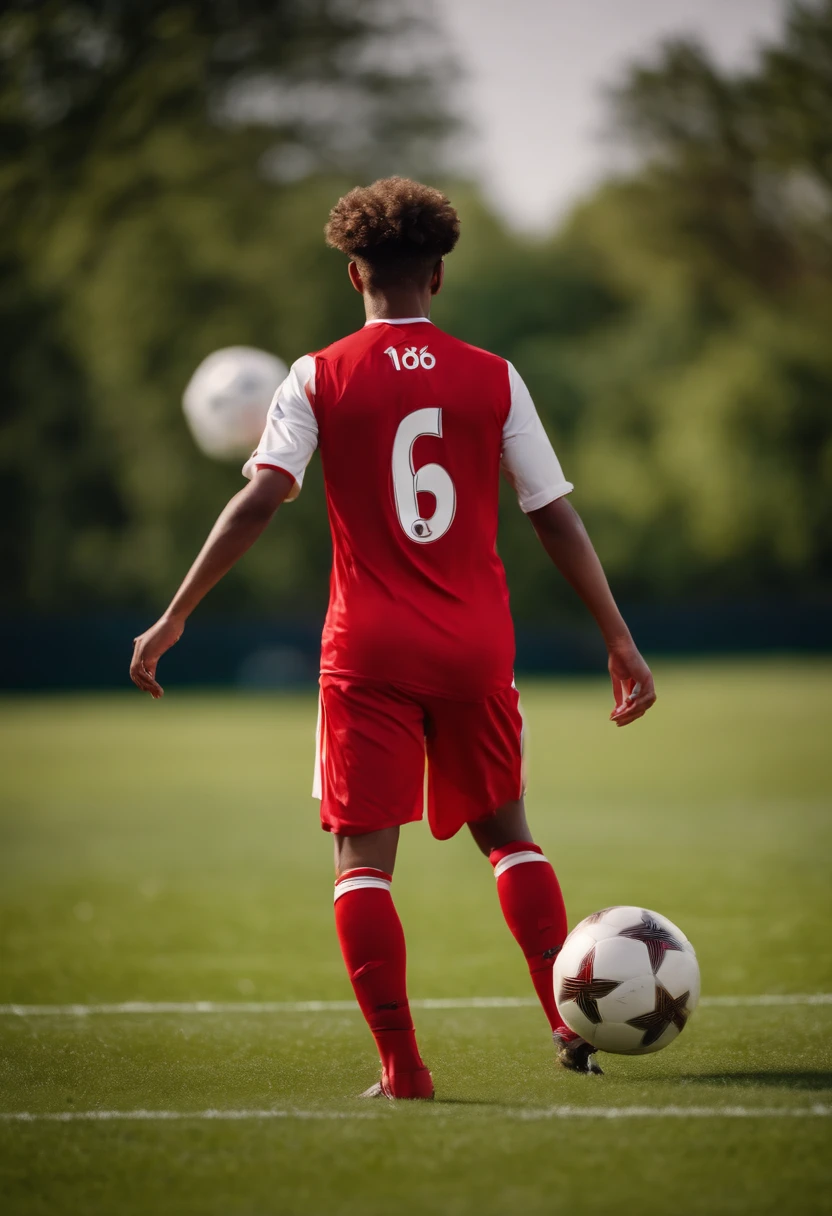 Homem Soccer Player in Arsenal de cabelo platinado 16 anos