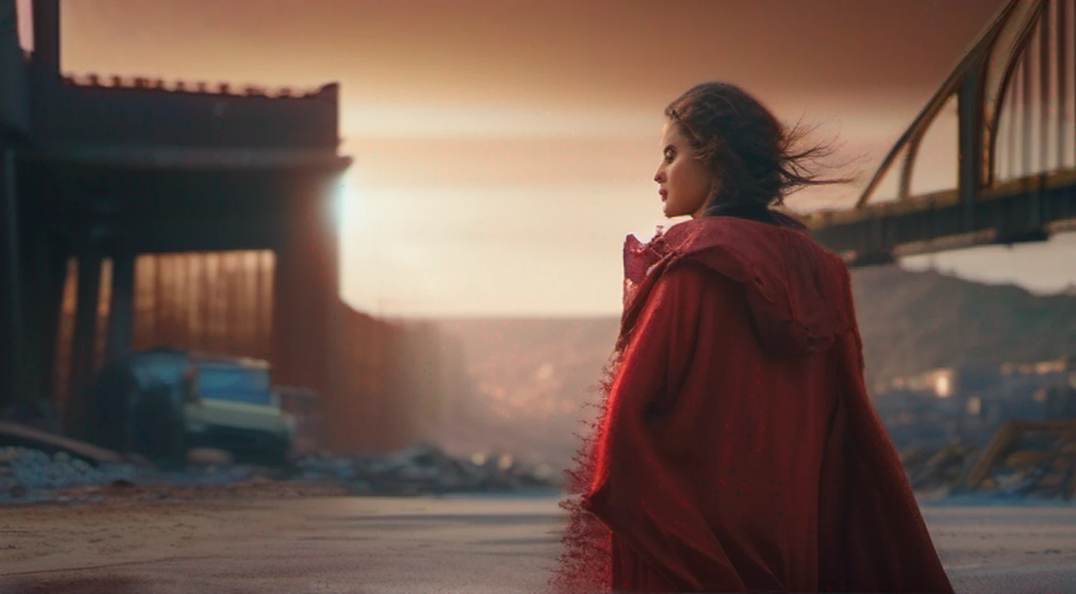 A woman in an apocalyptic scene, lutando bravamente, Roupas rasgadas, sangue, dramatic scene (Very high detail:1.4) 8k, perfeito, melhor qualidade, Melhor Obra de Arte