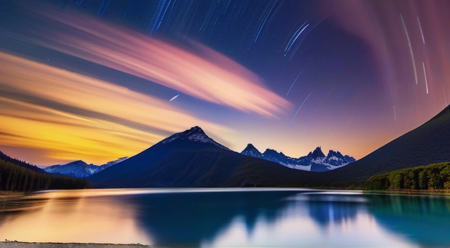 Master Parts、qualidade superior、Qualidade de imagem superior、A qualidade 8k、Beautiful photos of the starry sky、magnifica、Arched Milky Way:1.9、Himalaia、Geleira Azul:1.9