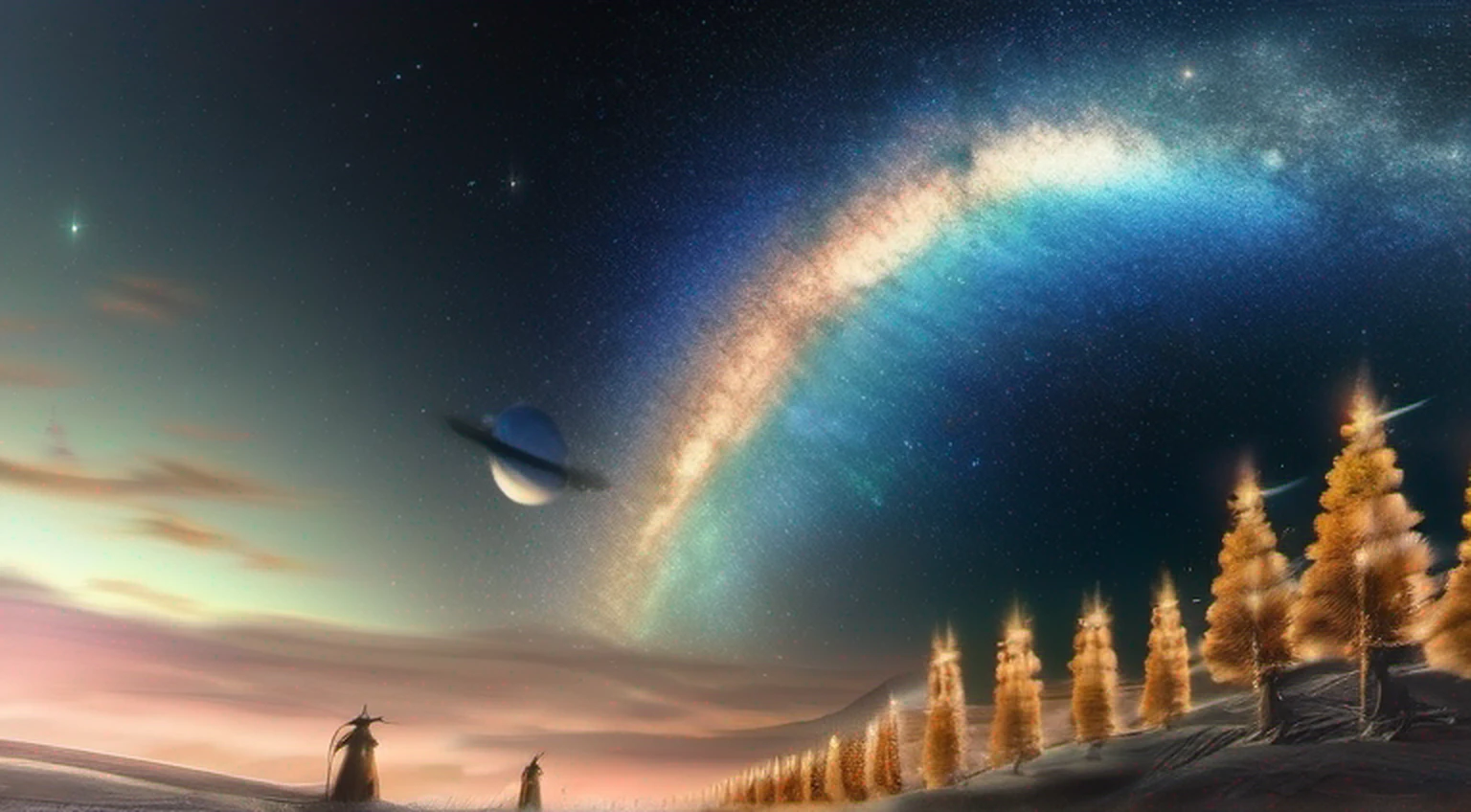 Master Parts、qualidade superior、Qualidade de imagem superior、A qualidade 8k、Beautiful photos of the starry sky、magnifica、Arched Milky Way:1.9、Himalaia、Geleira Azul:1.9